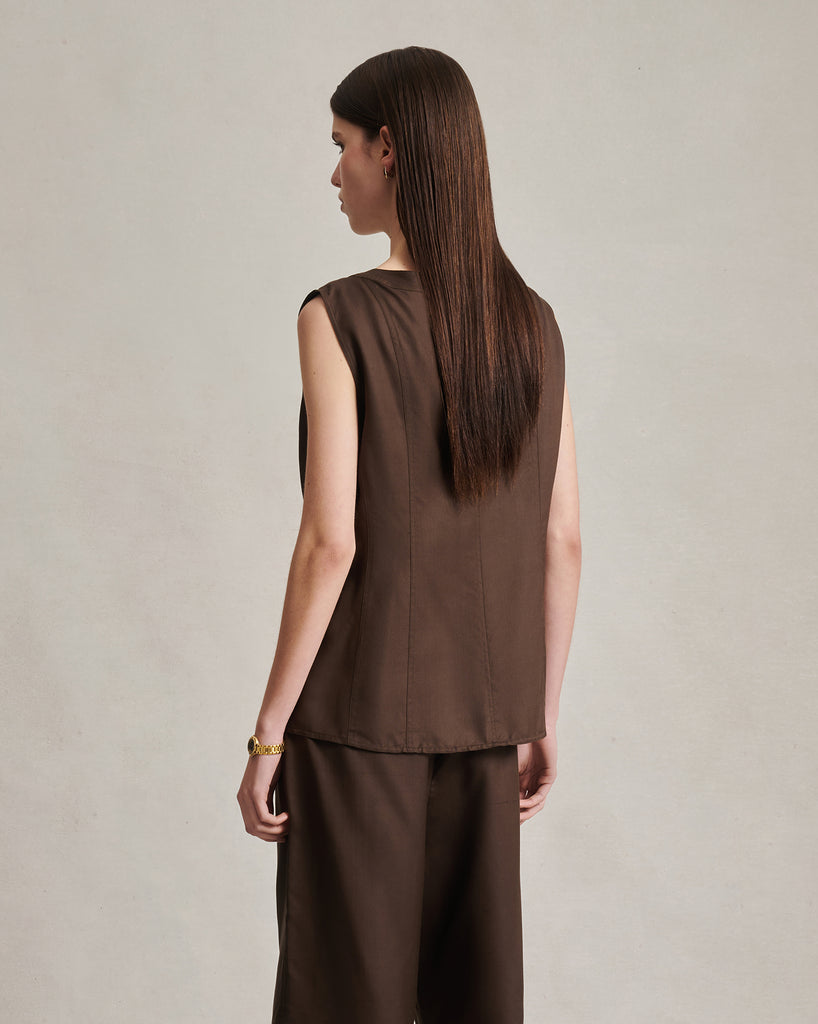 Bodice Top - Chocolate Dupioni