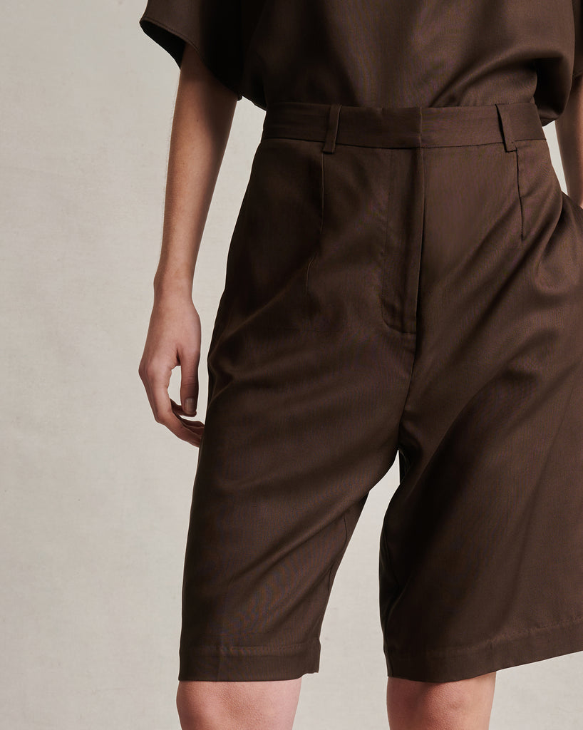 Maria Shorts - Chocolate Dupioni