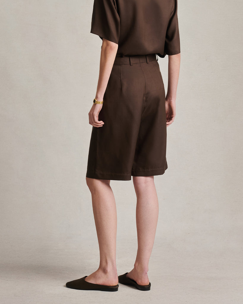 Maria Shorts - Chocolate Dupioni