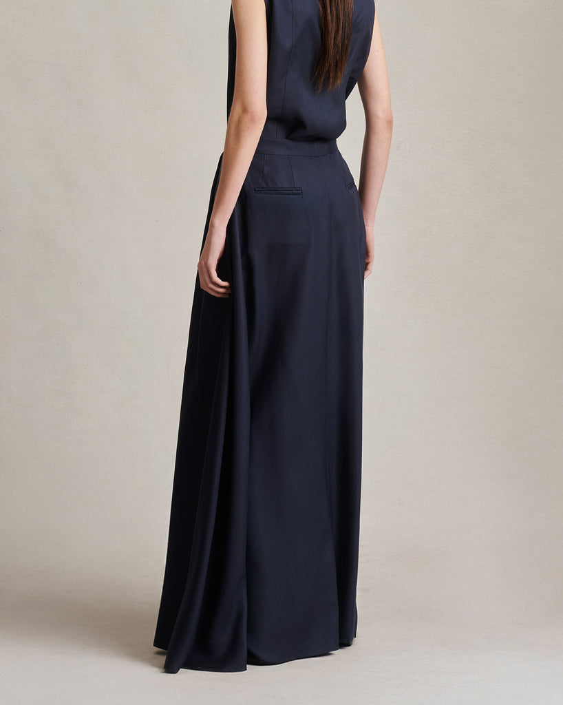 Kahlo Skirt - Navy Dupioni