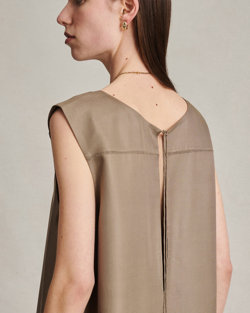 Maria Dress - Taupe Dupioni
