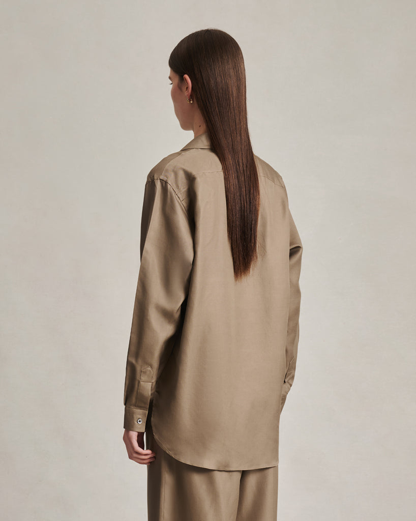 Classic Shirt - Taupe Dupioni