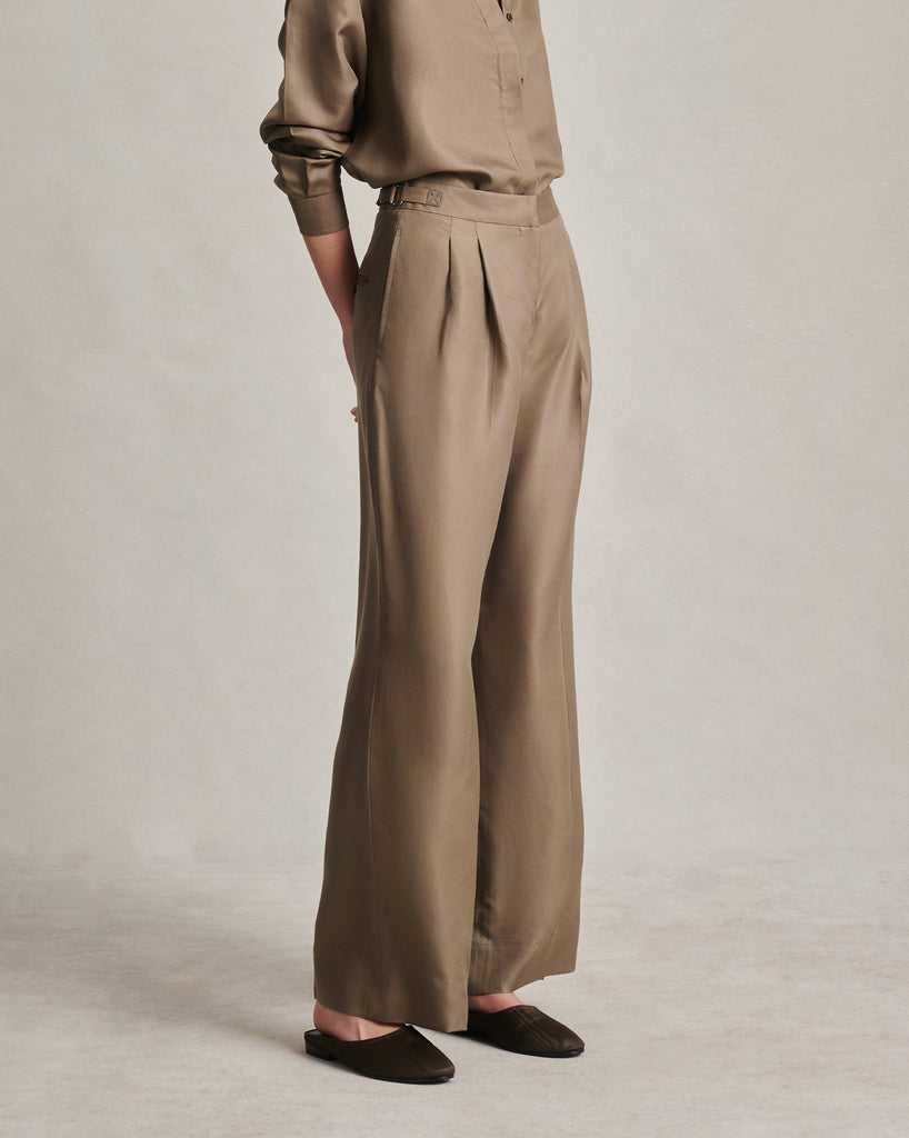 Perriand Trouser - Taupe Dupioni
