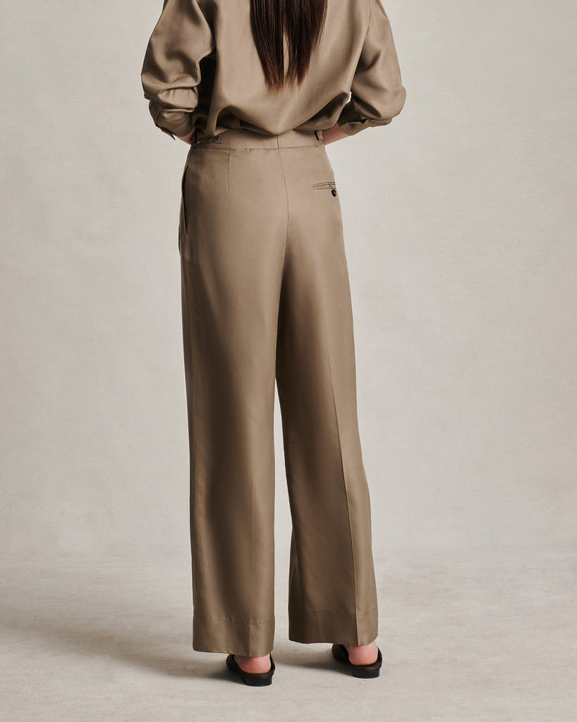 Perriand Trouser - Taupe Dupioni