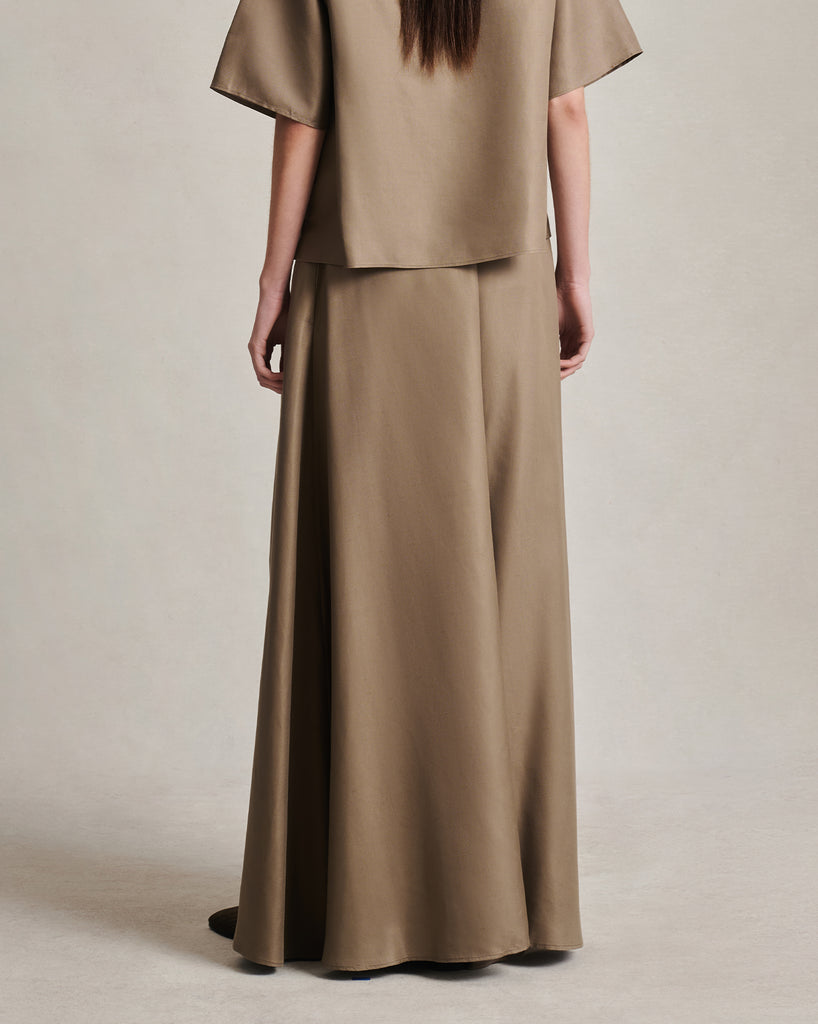 Kahlo Skirt - Taupe Dupioni