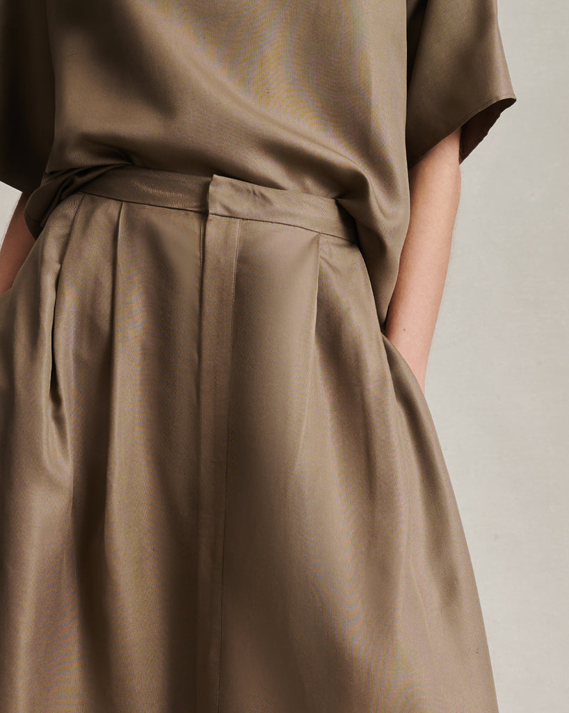 Kahlo Skirt - Taupe Dupioni