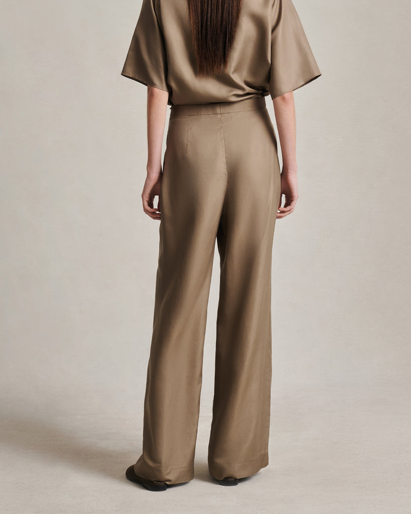 Sofia Trouser - Taupe Dupioni