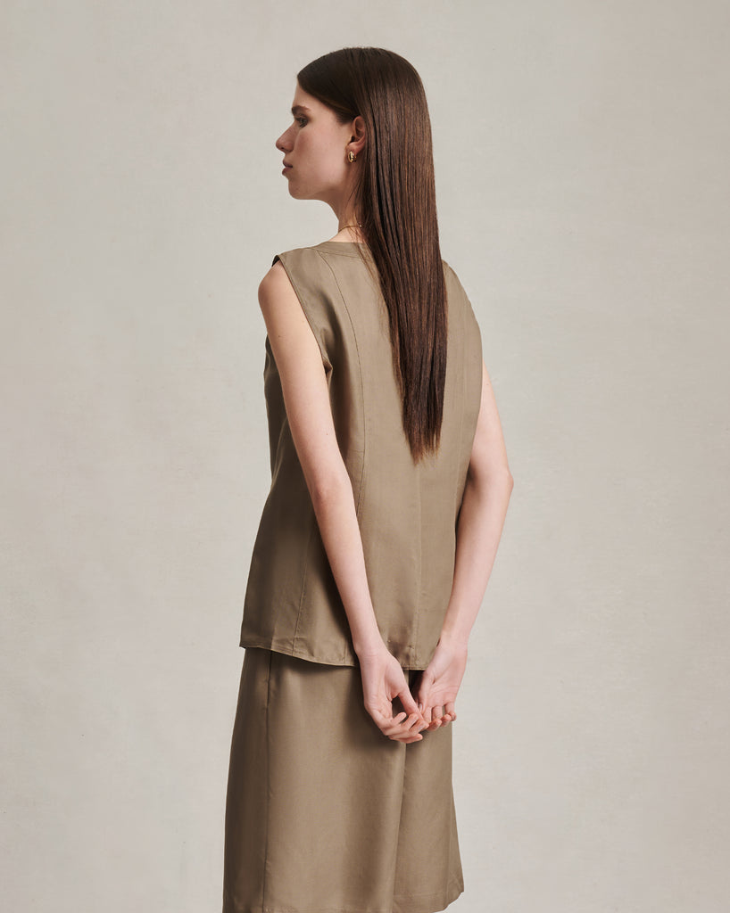 Bodice Top - Taupe Dupioni