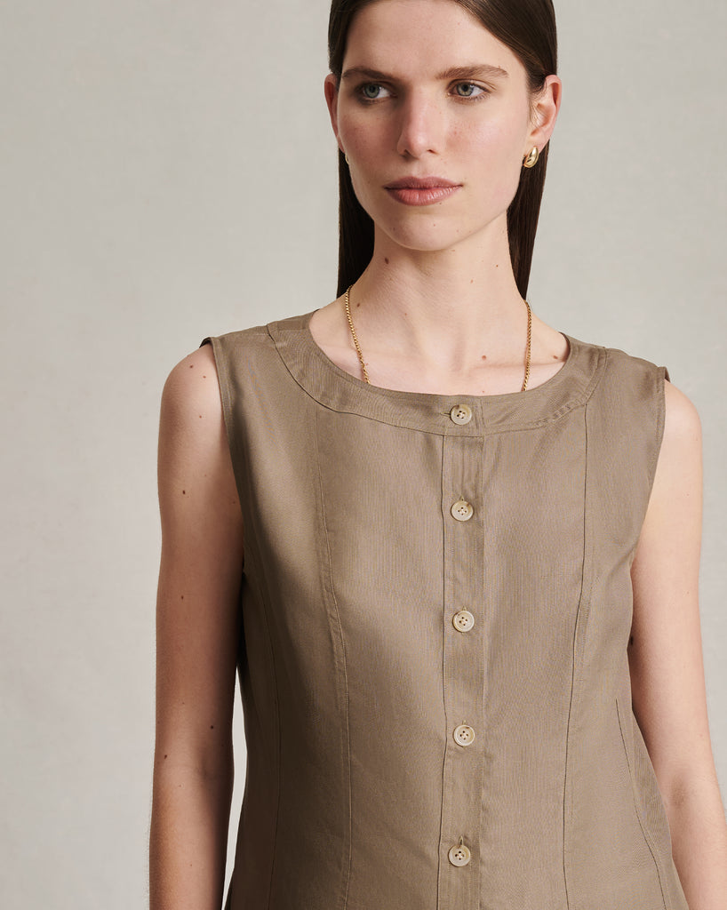 Bodice Top - Taupe Dupioni