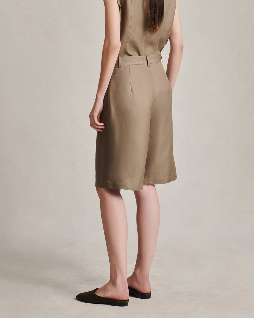 Maria Shorts - Taupe Dupioni