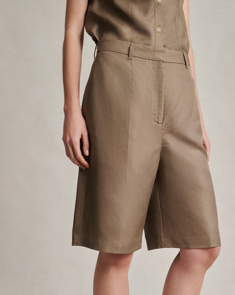Maria Shorts - Taupe Dupioni
