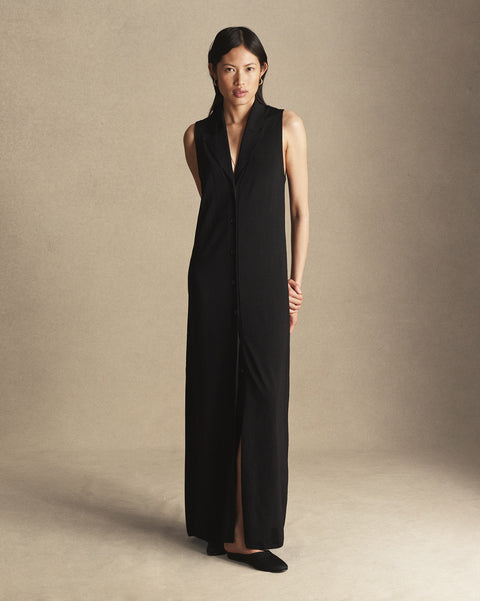 ●depound● Shirring sleeveless dress black DP2435OP006MBBFR Women's Ribbed knit sleeveless dress | Black | Diesel