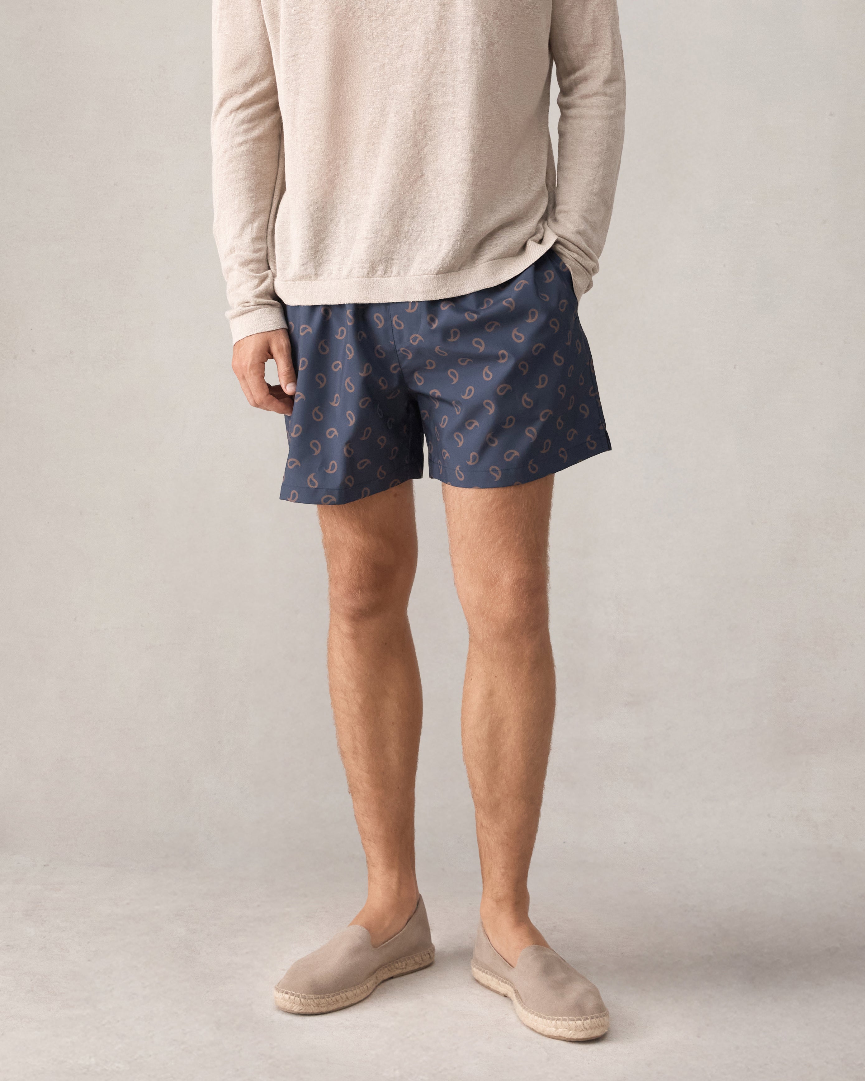 Paisley Swim Short - Navy