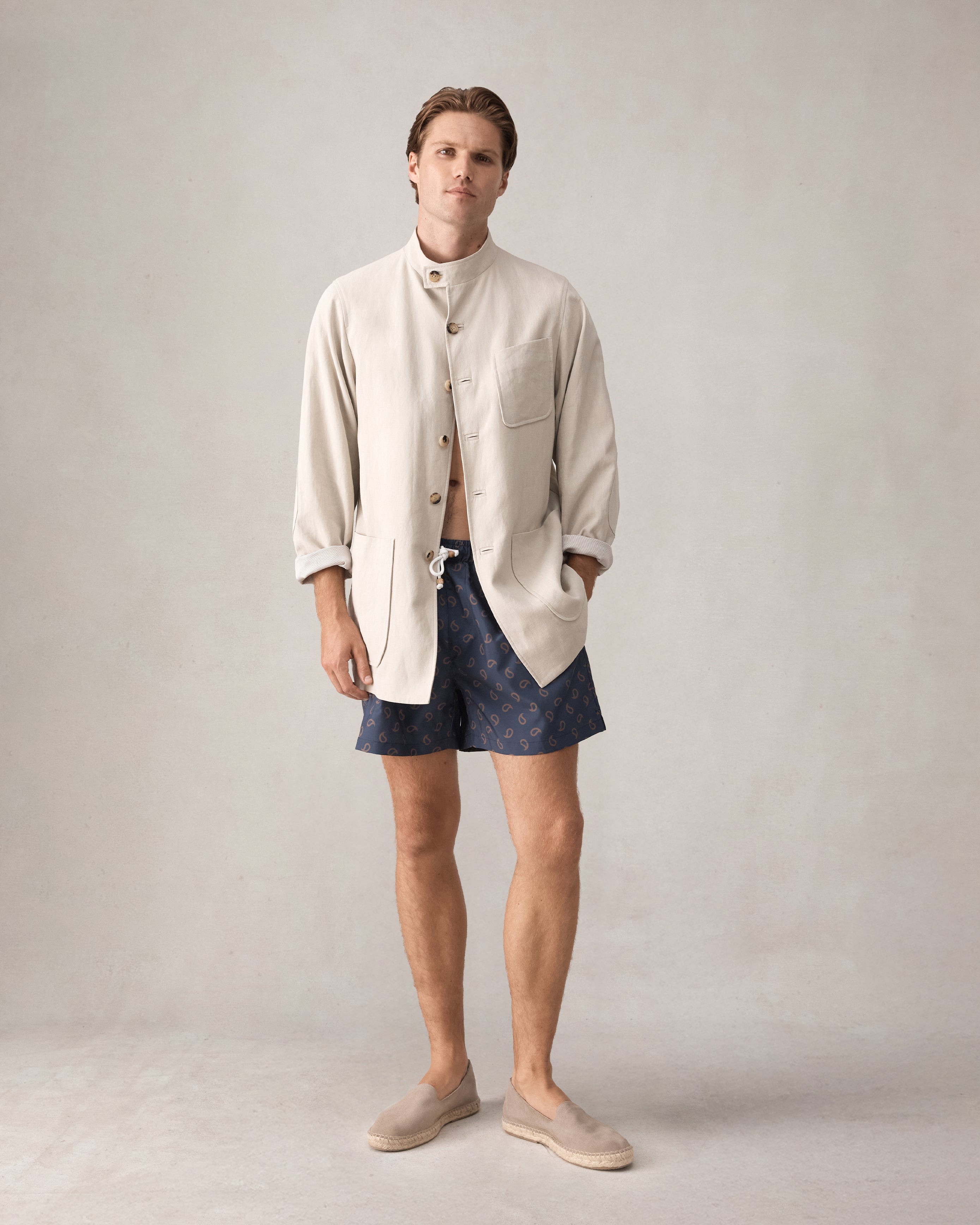 Paisley Swim Short - Navy