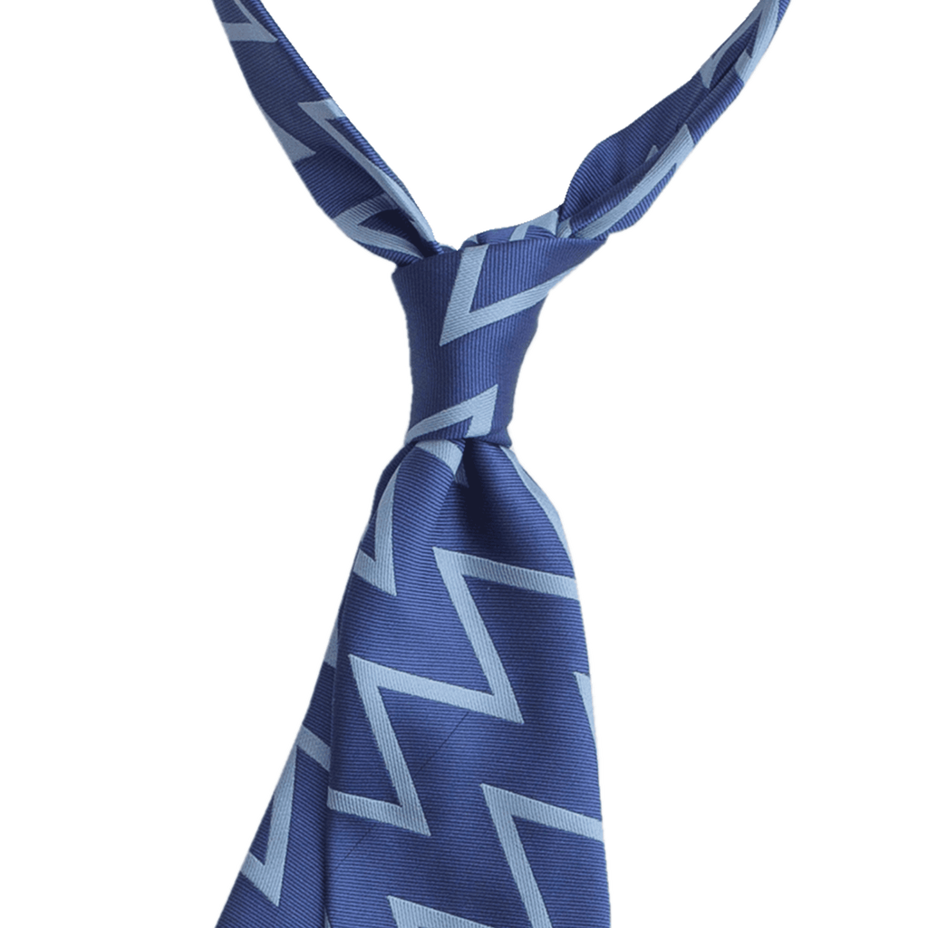 Pilot Blue Zig Zag Silk Tie