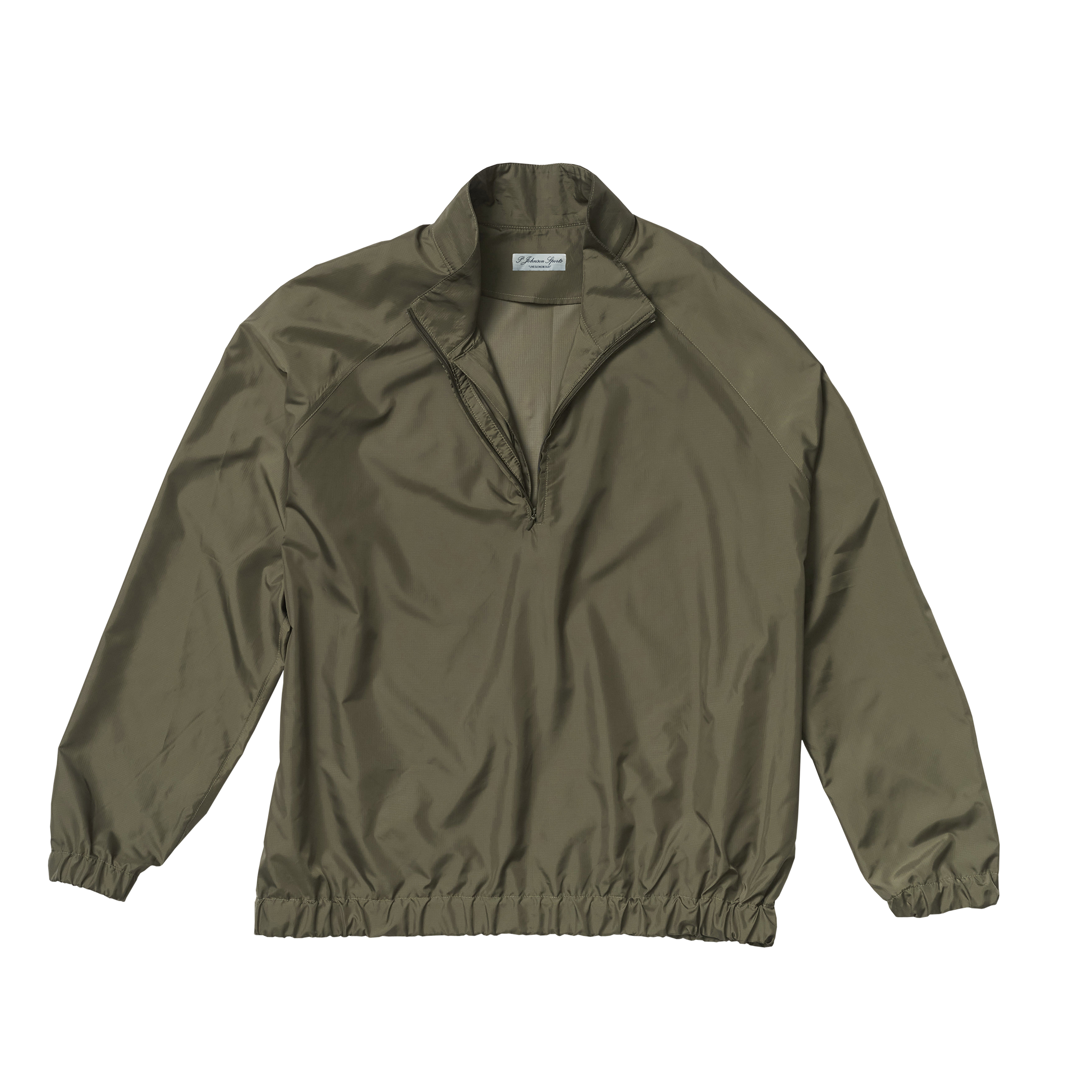Olive Shiny Quarter Zip | P Johnson