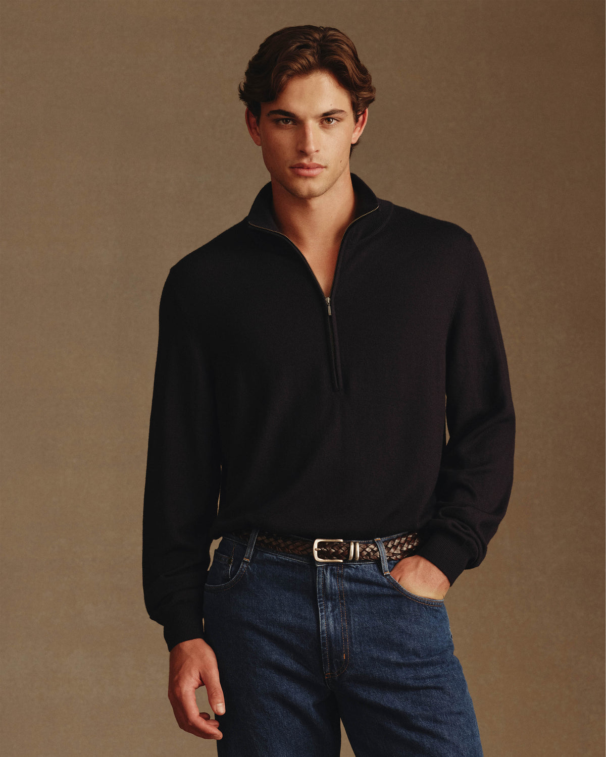 Merino Quarter Zip - Navy