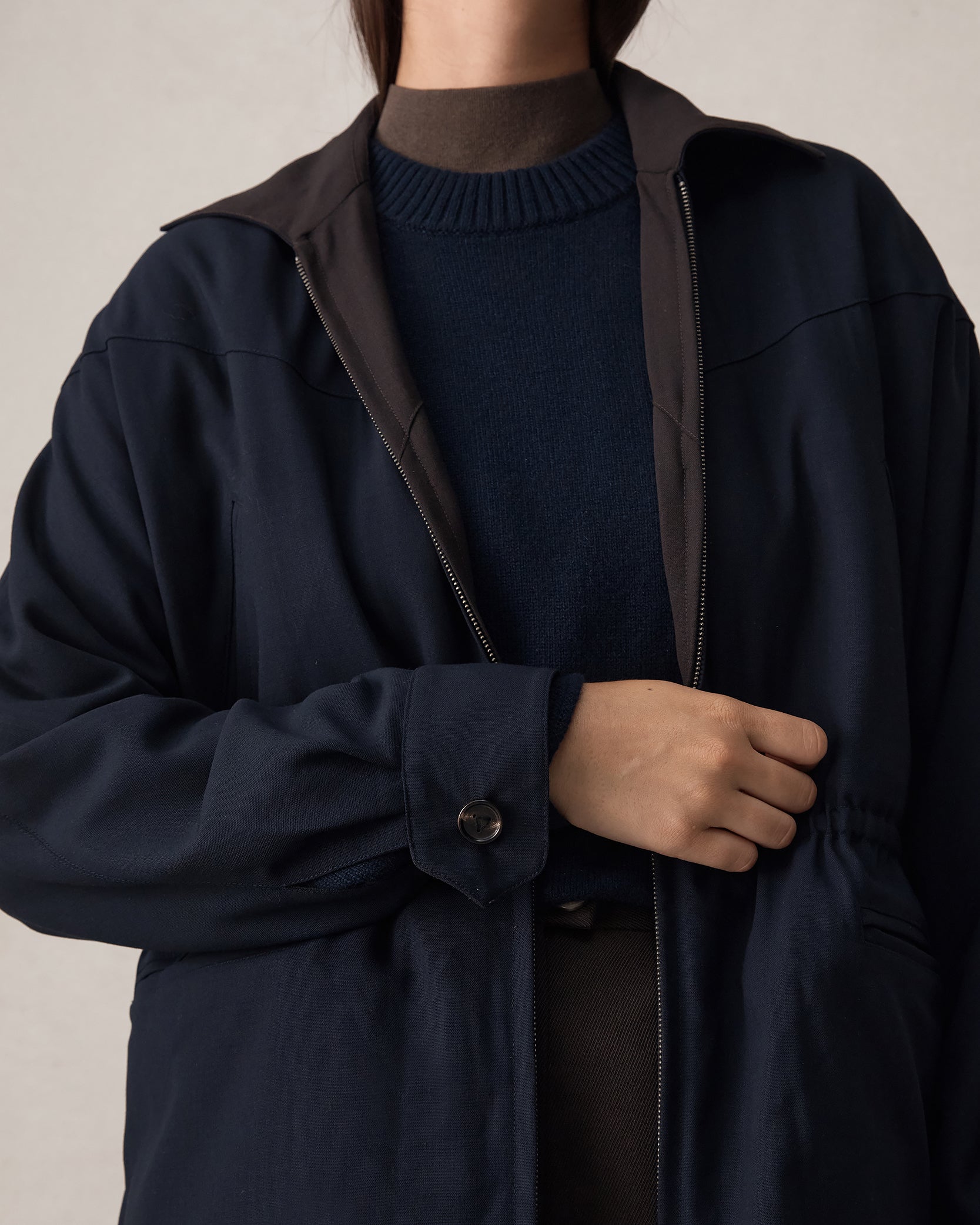 Reine Reversible Jacket - Chocolate & Navy