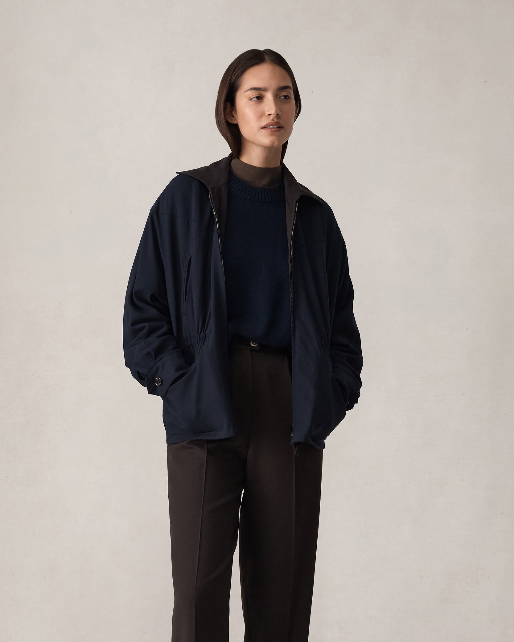 Reine Reversible Jacket - Chocolate & Navy