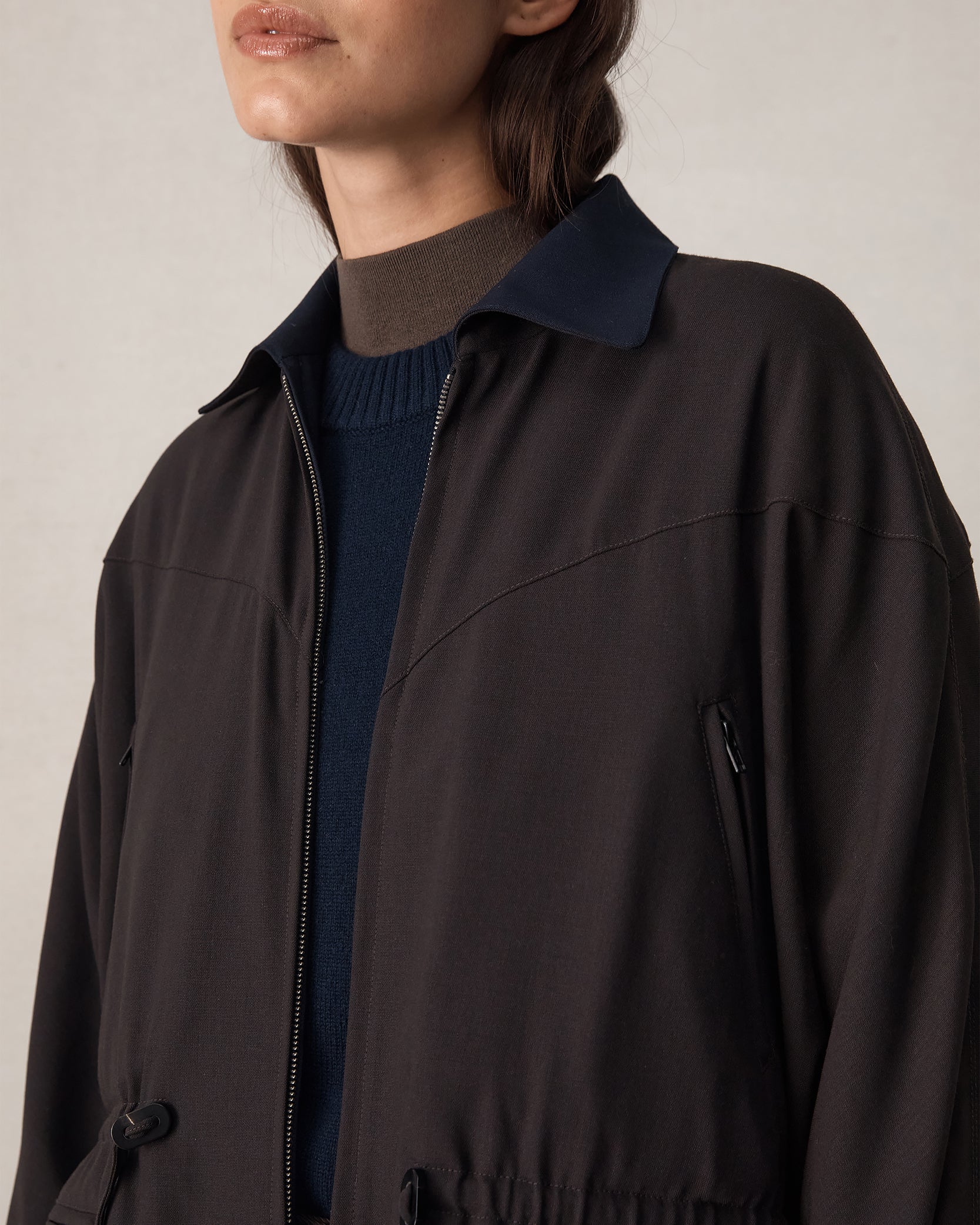 Reine Reversible Jacket - Chocolate & Navy