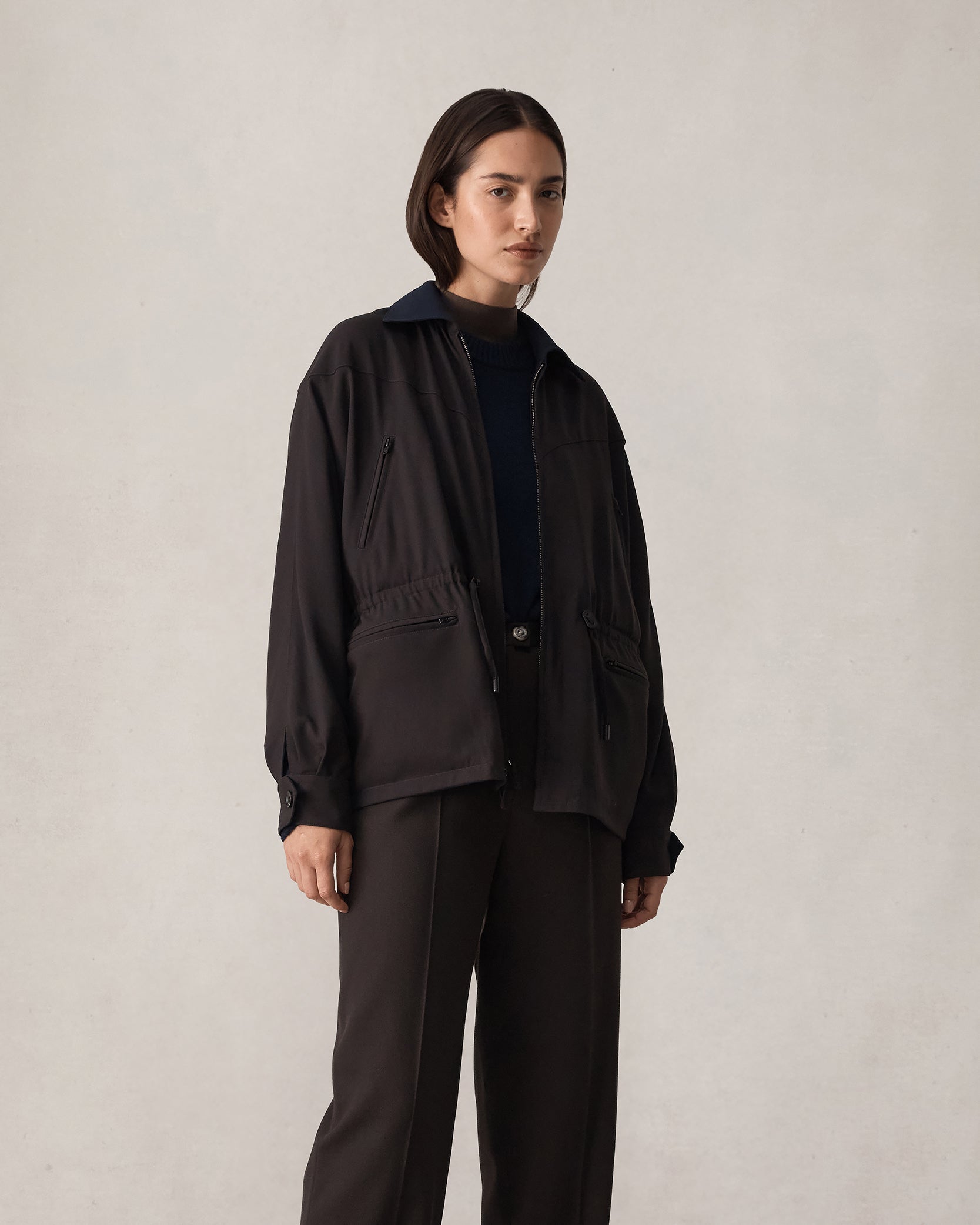 Reine Reversible Jacket - Chocolate & Navy