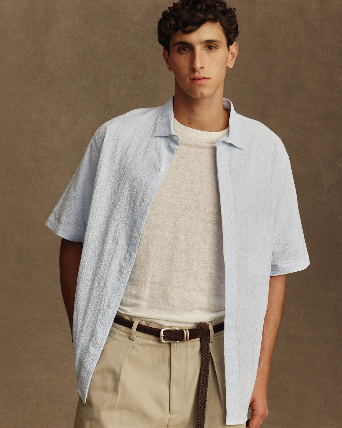 Resort Shirt I - Blue Stripe Fine Seersucker