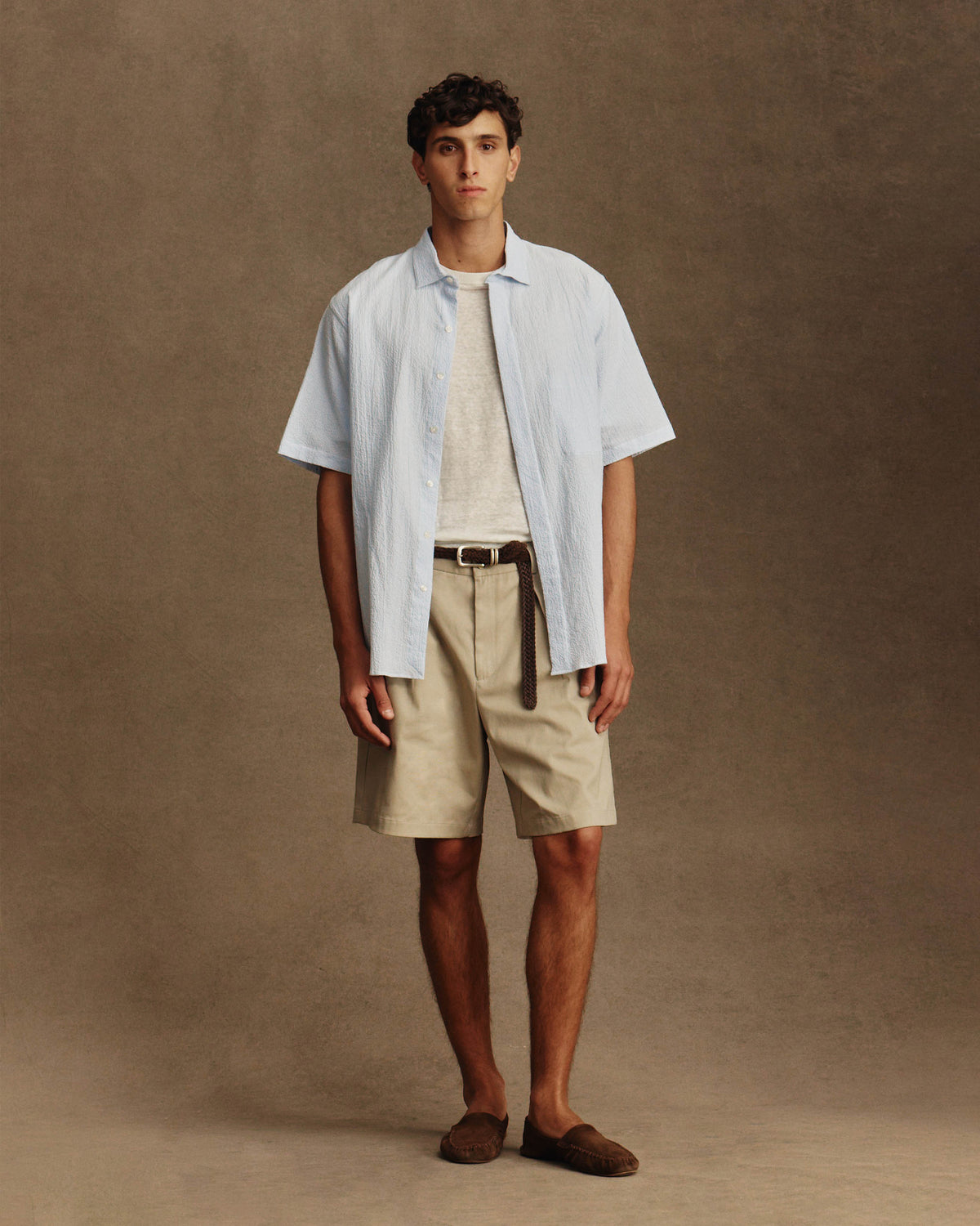 Resort Shirt I - Blue Stripe Fine Seersucker