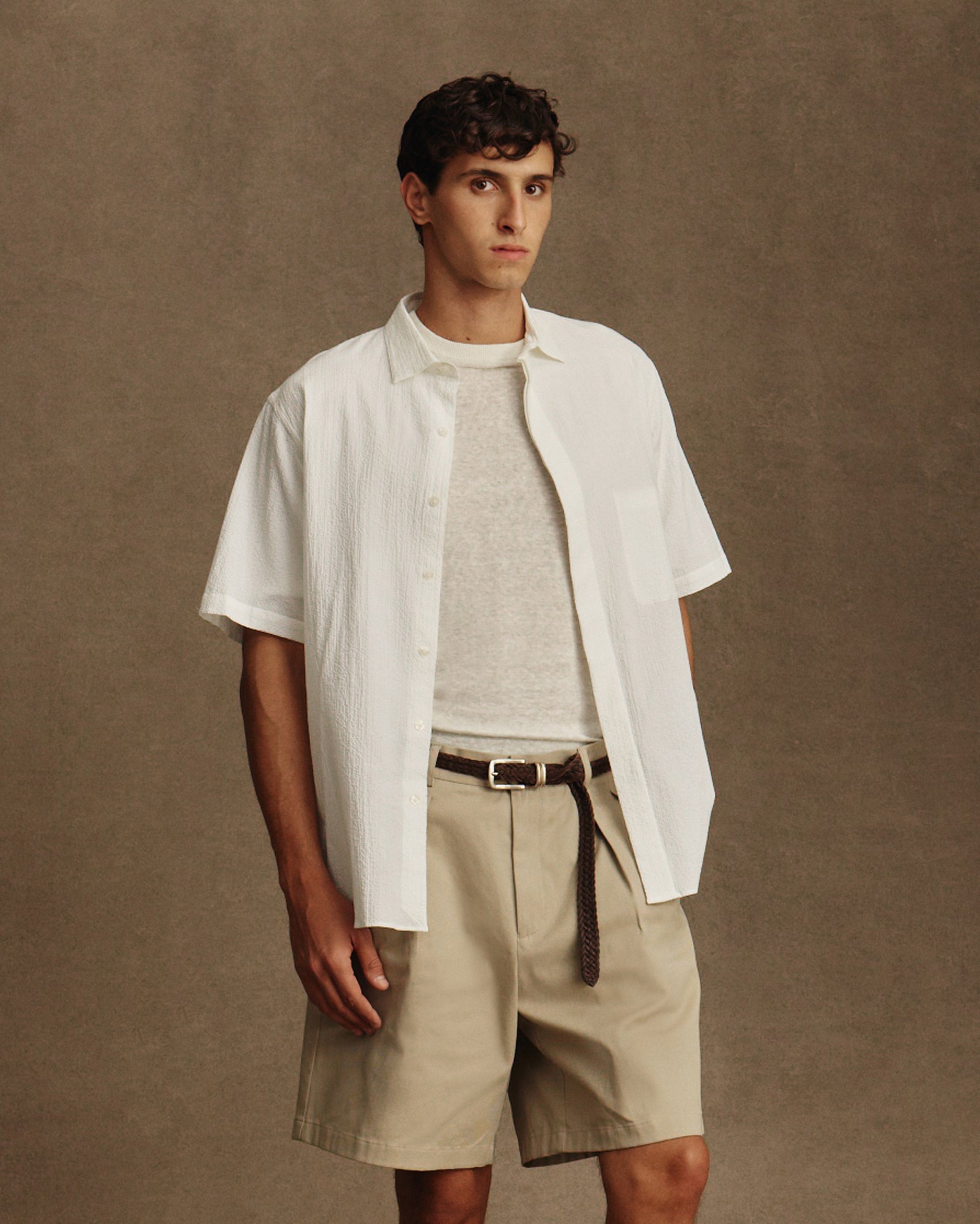 Resort Shirt I - White Fine Seersucker