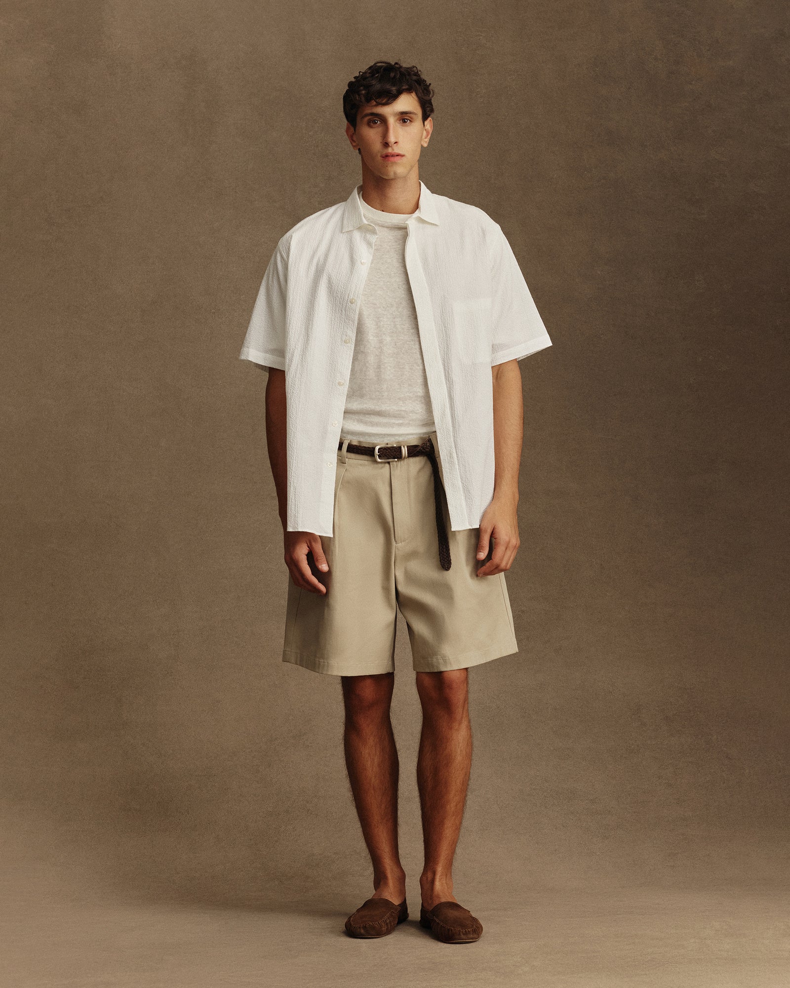 Resort Shirt I - White Fine Seersucker