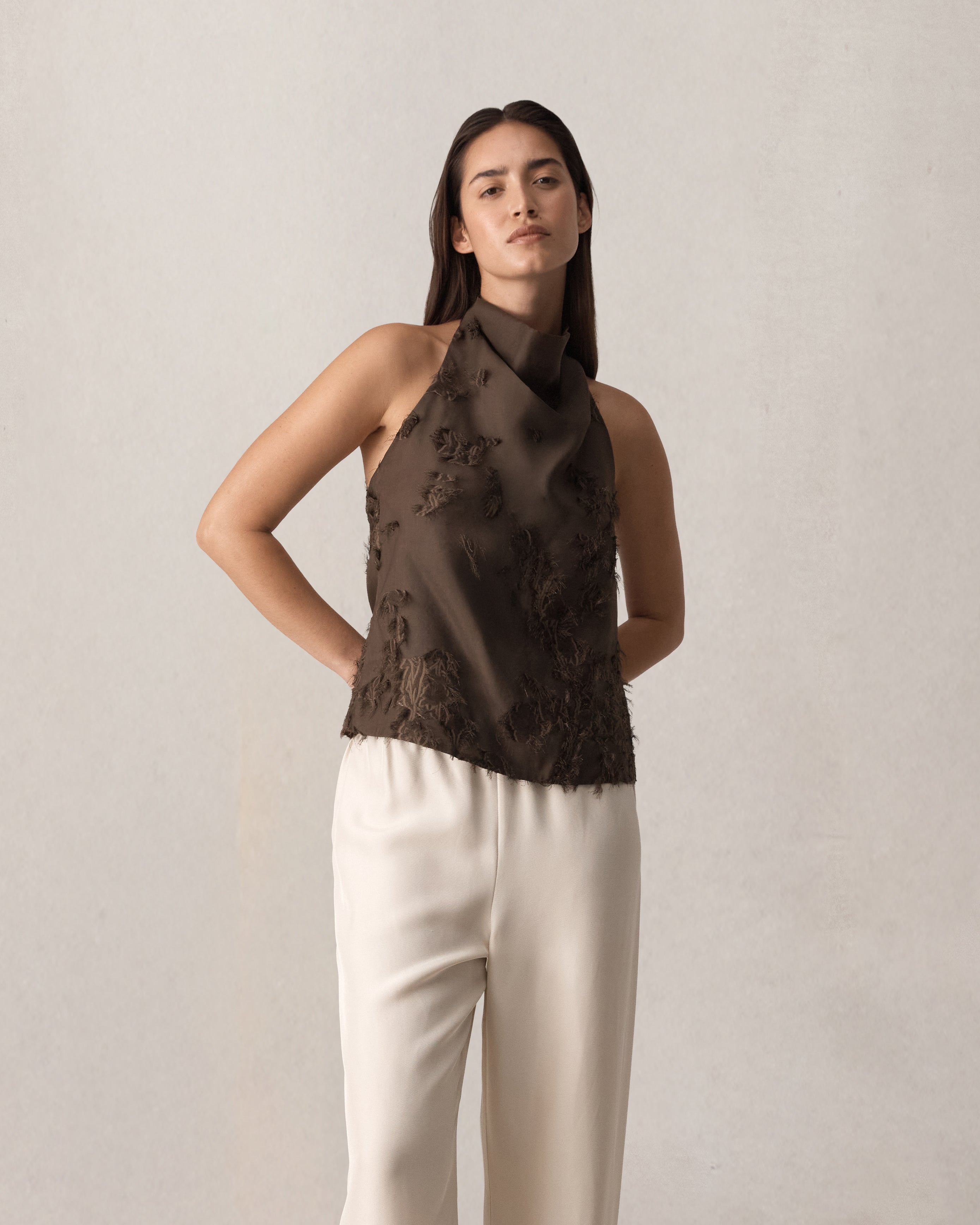 Roberta Halter Top - Chocolate