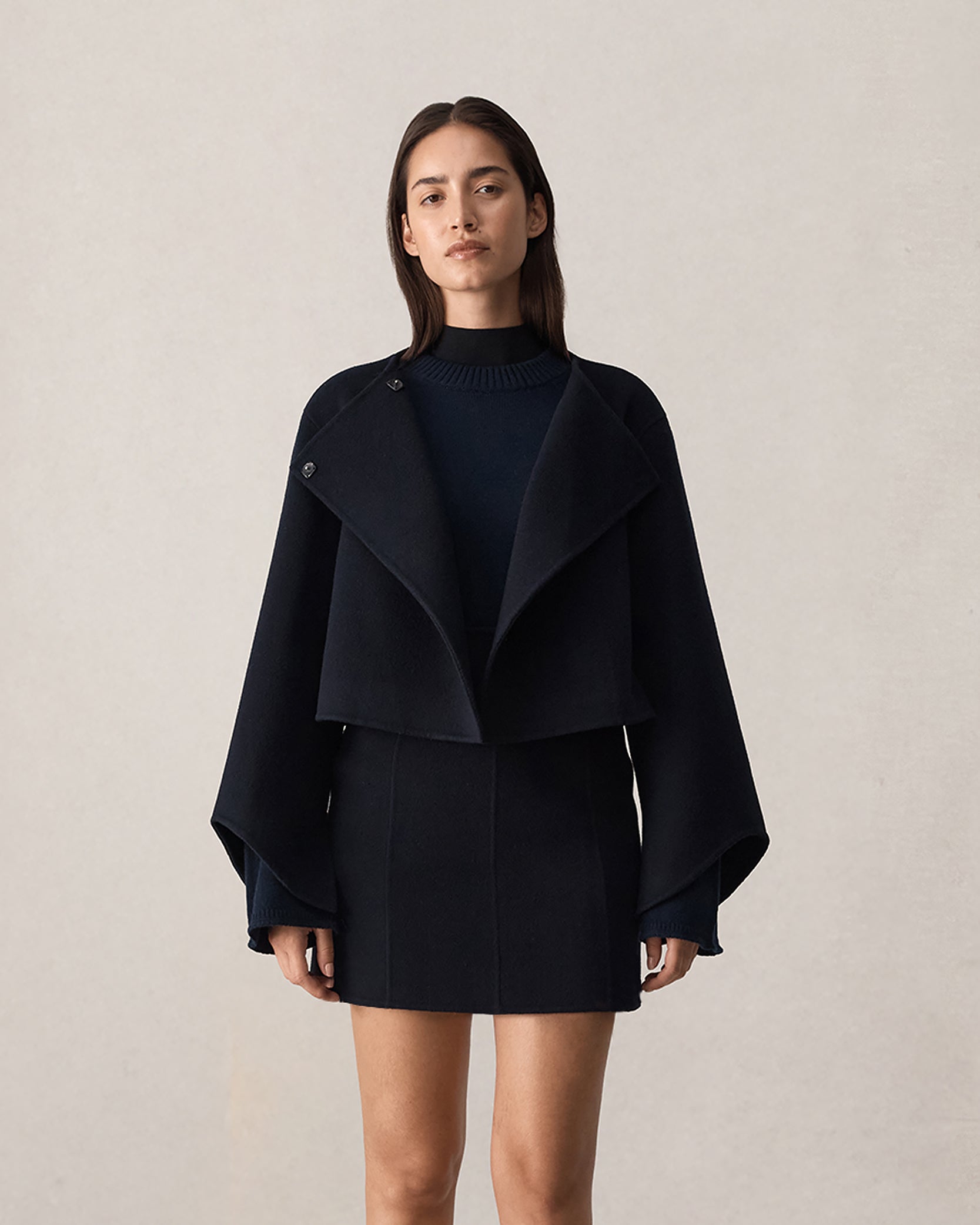 Rosie Cropped Jacket - Navy