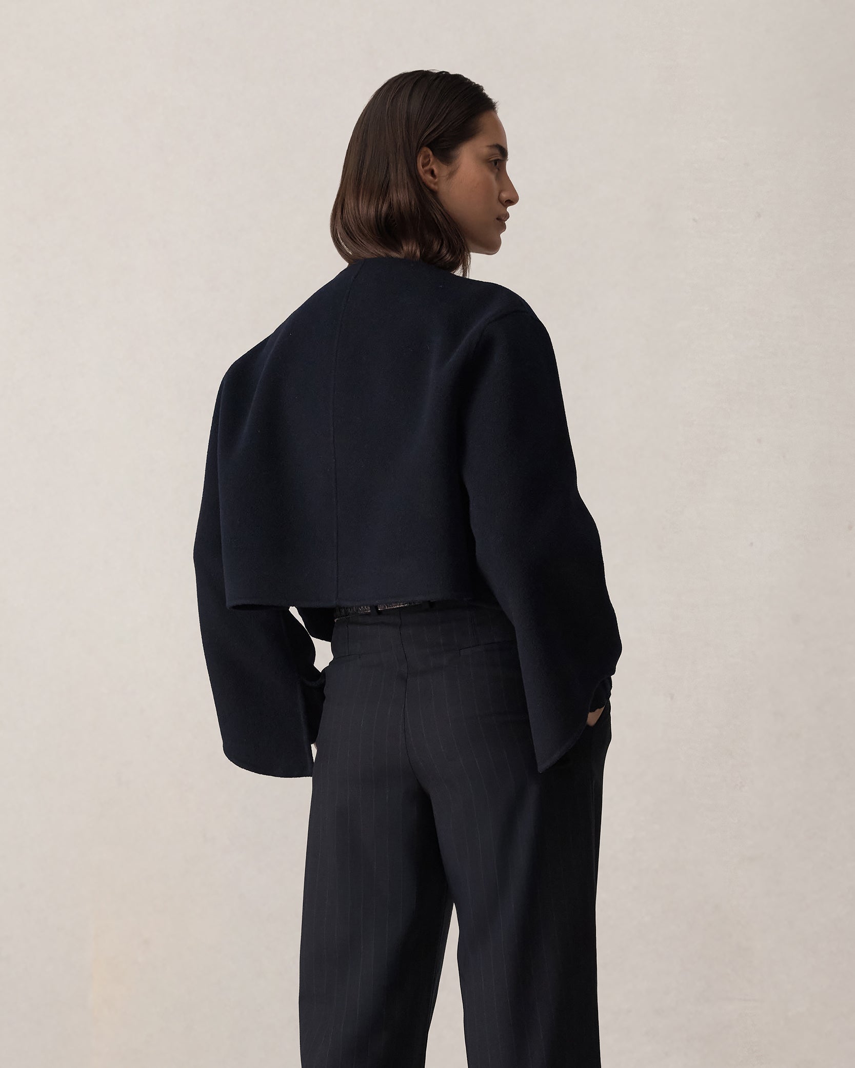 Rosie Cropped Jacket - Navy