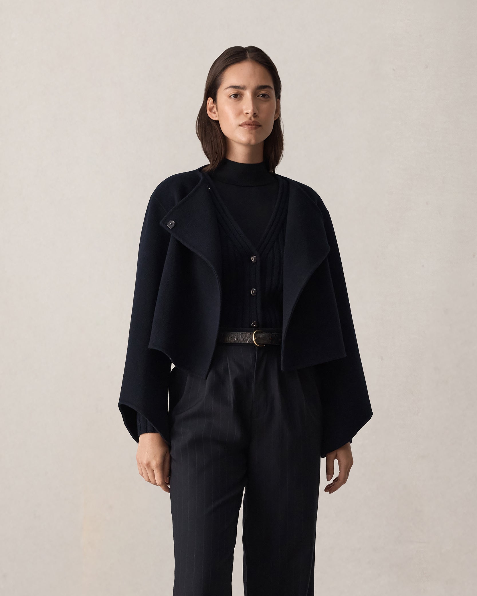 Rosie Cropped Jacket - Navy