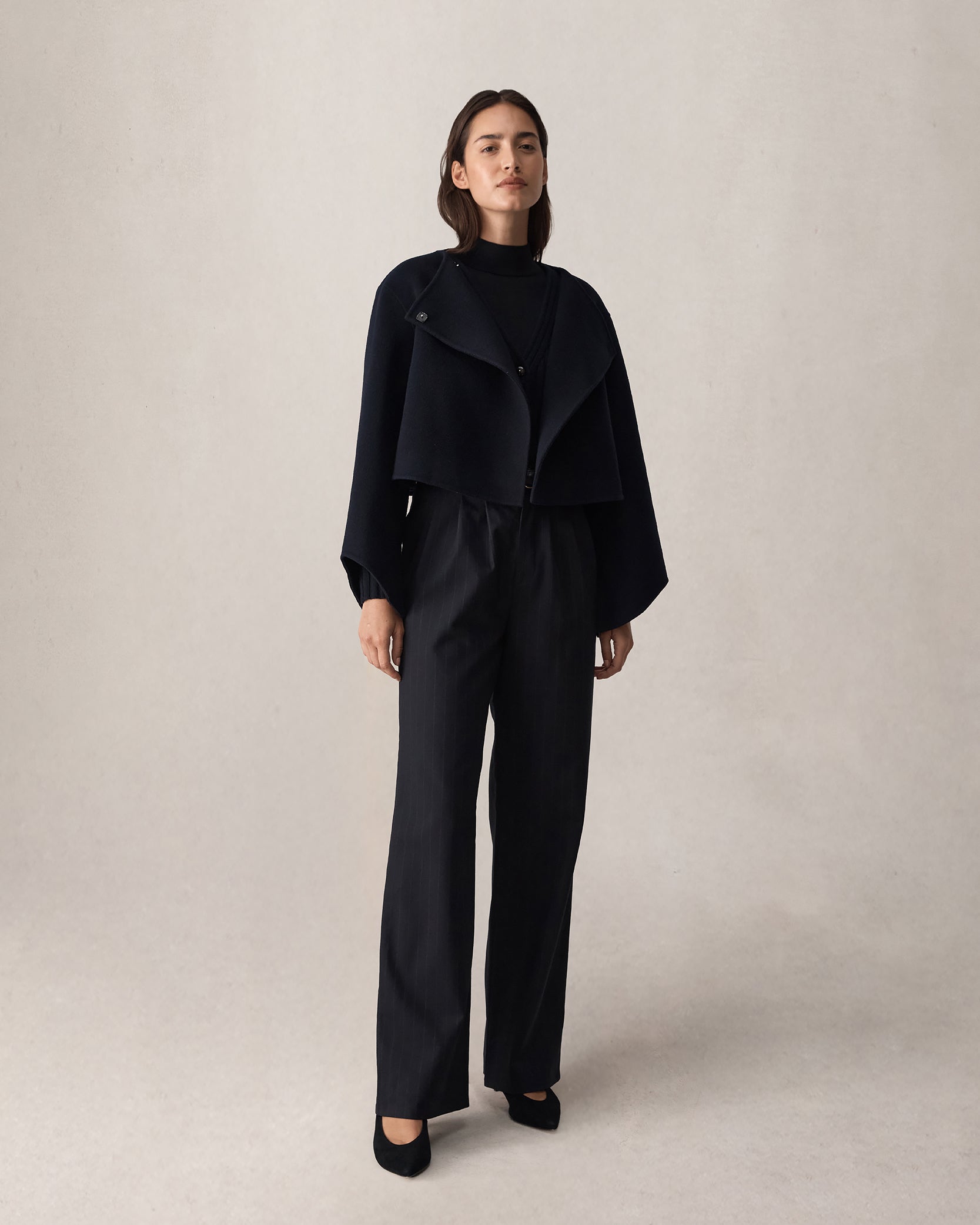 Rosie Cropped Jacket - Navy