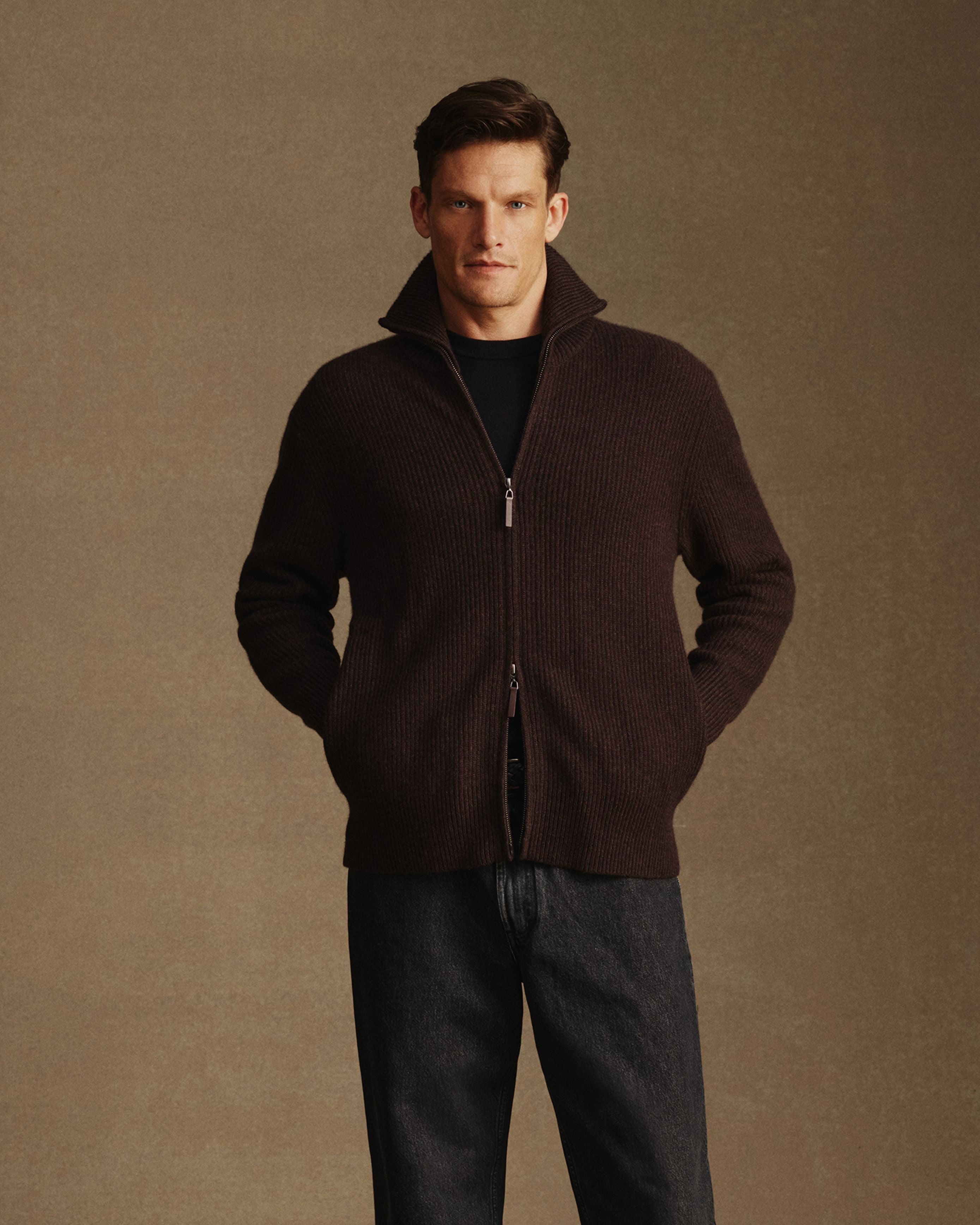 Royal Cashmere Cardigan - Umber