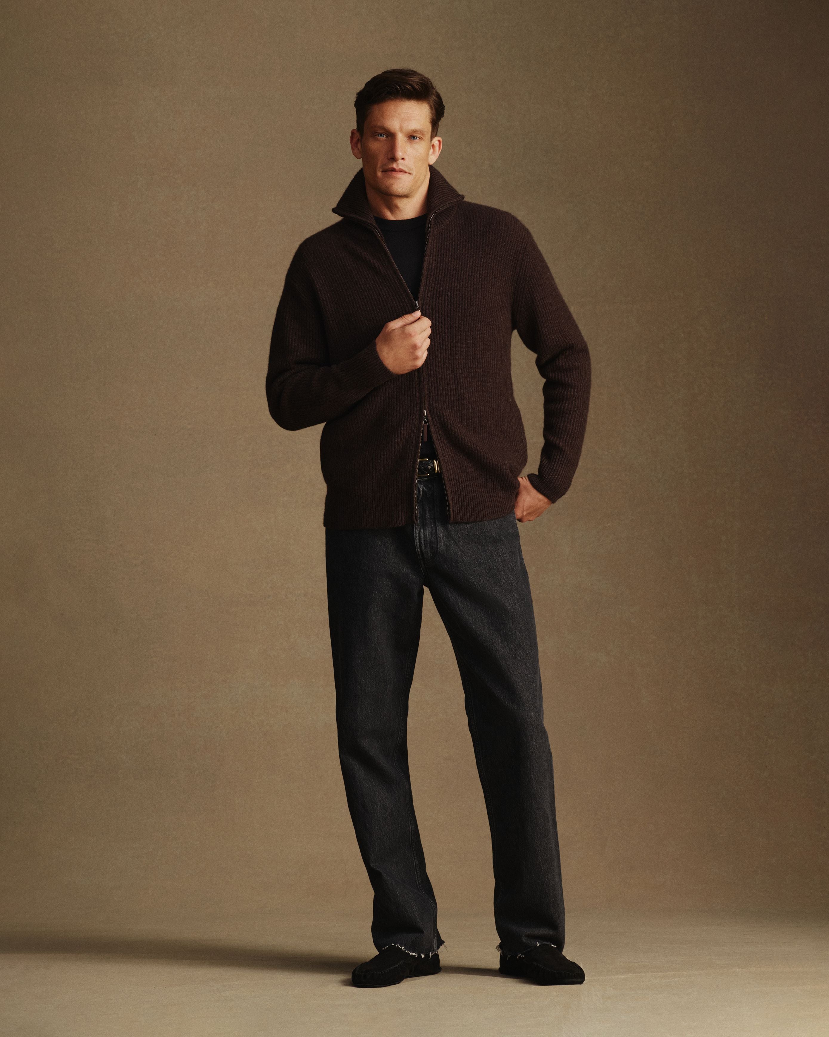 Royal Cashmere Cardigan - Umber