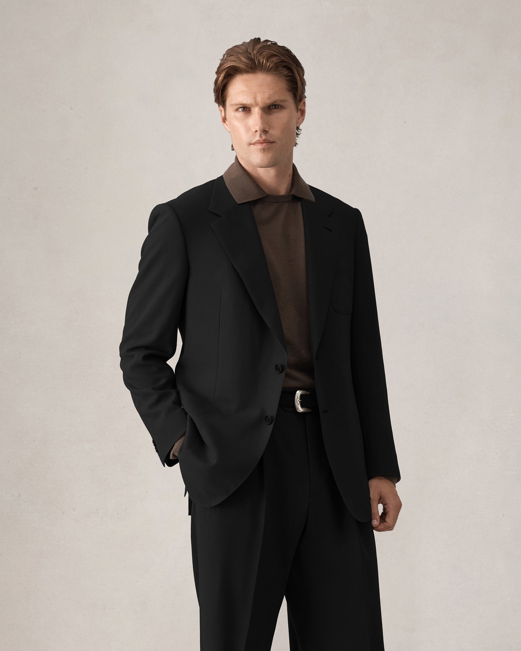 Merino S140 High Twist Blazer - Black
