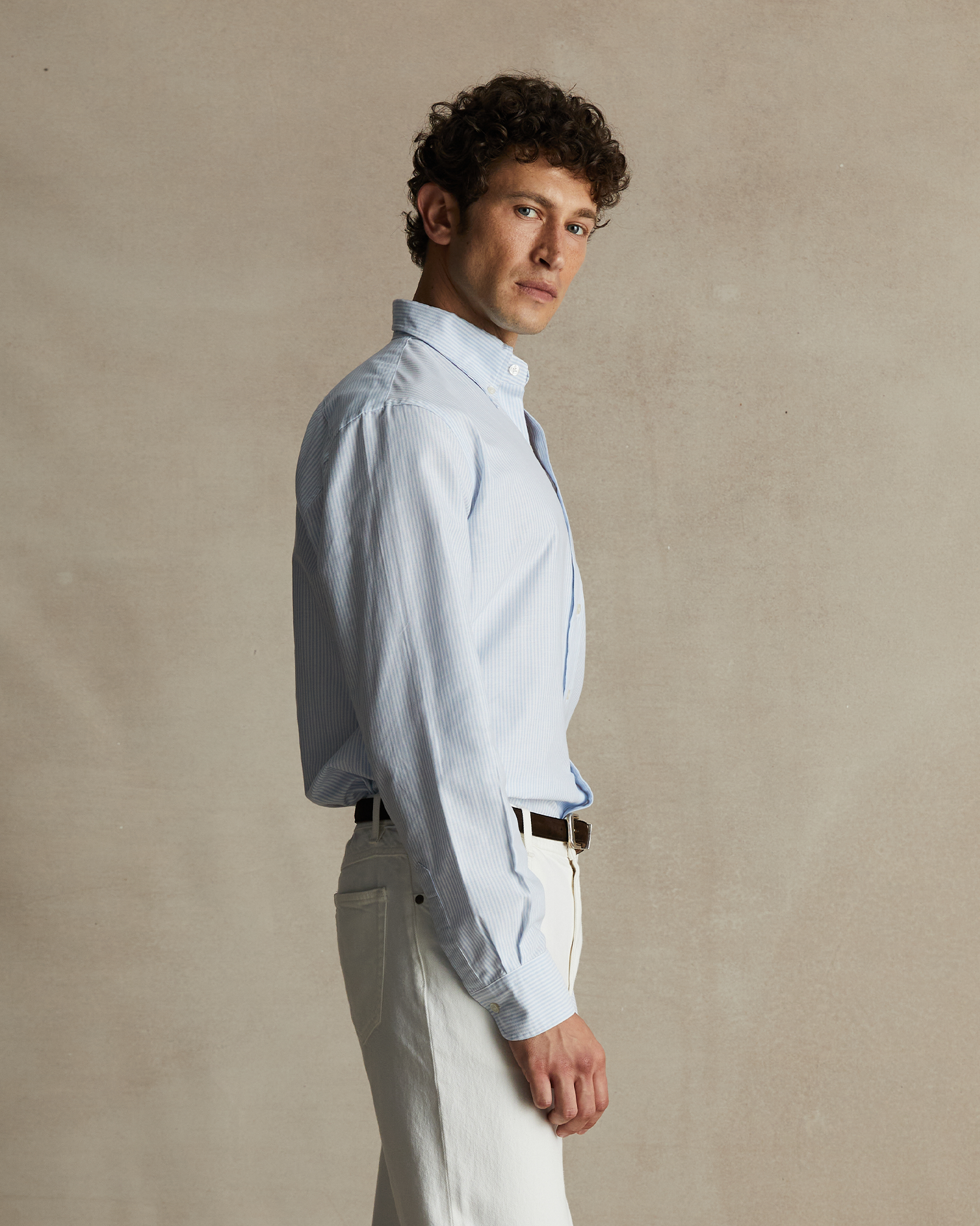 Mid Blue Stripe Oxford Shirt