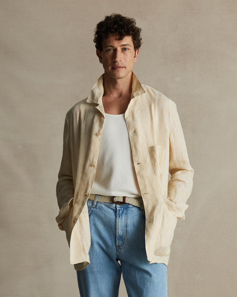 Yellow Stripe Shirt Jacket P Johnson