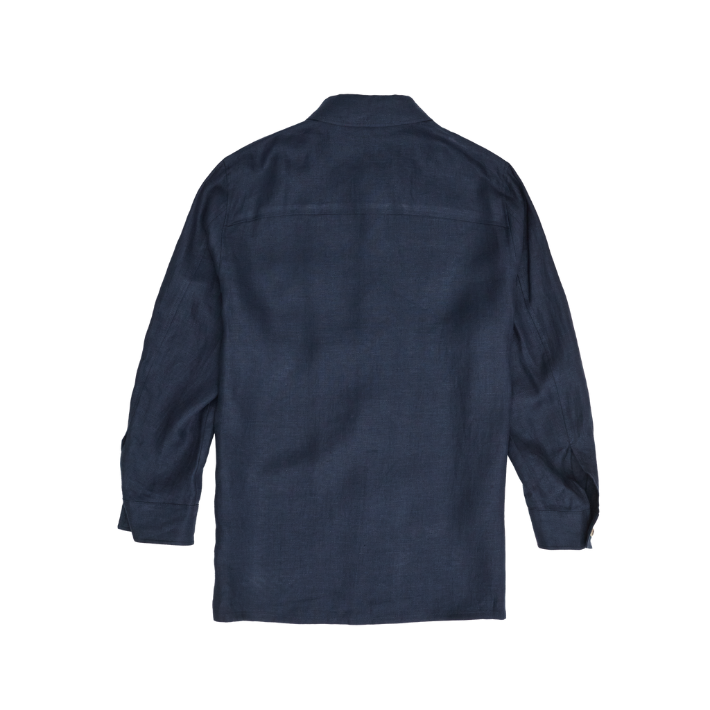 Navy Twill Linen Corbu Overshirt