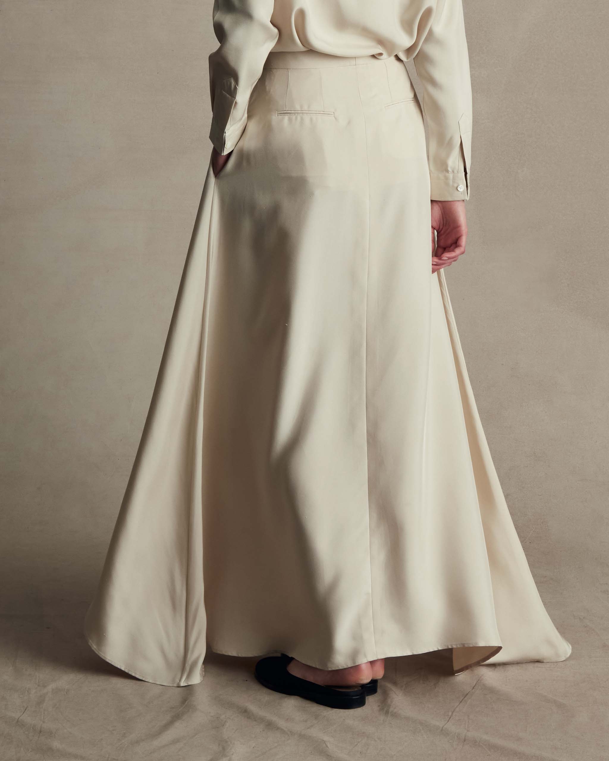 Beige Silk Kahlo Skirt