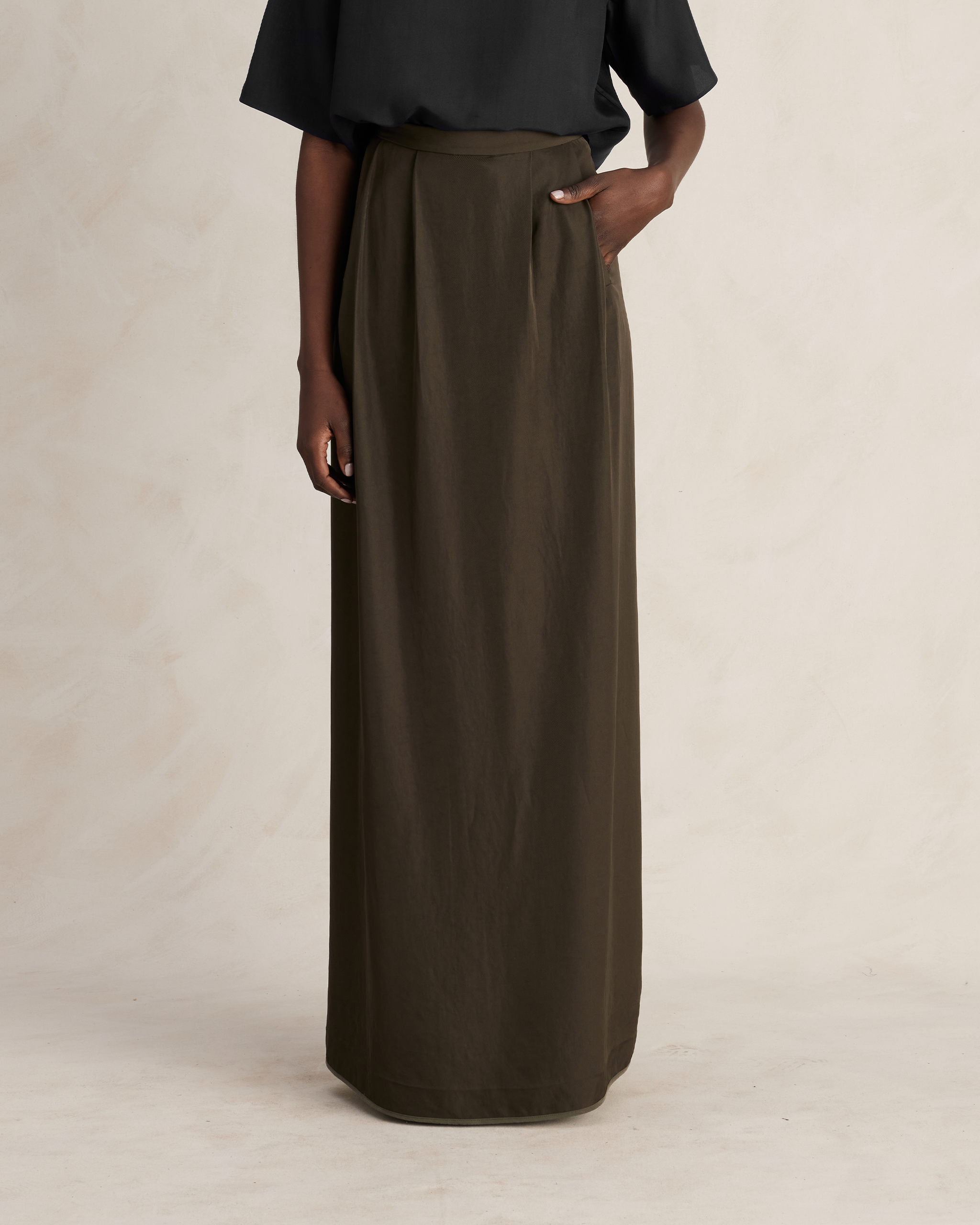 Dark Green Straight Skirt