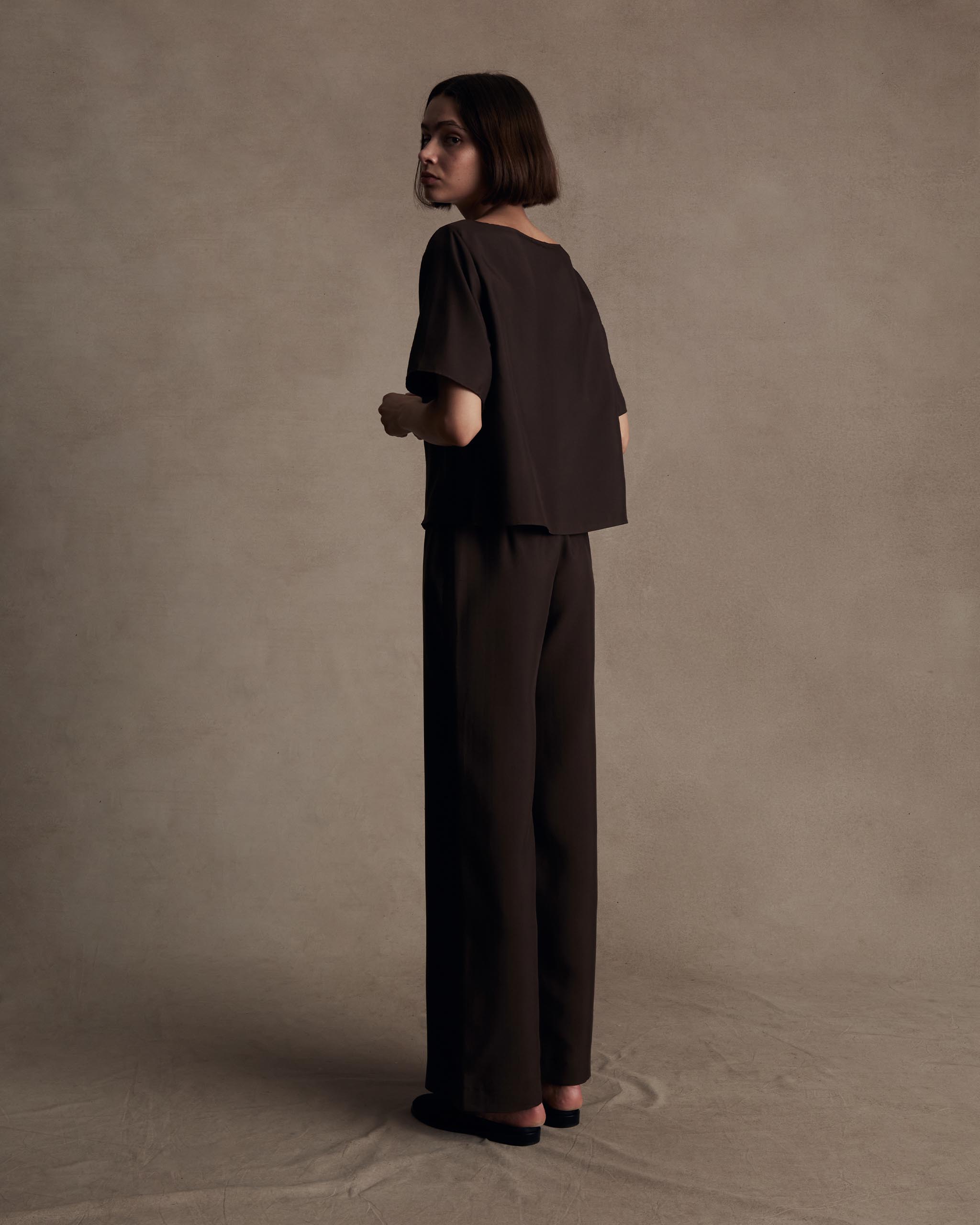 Chocolate Silk Sofia Trouser