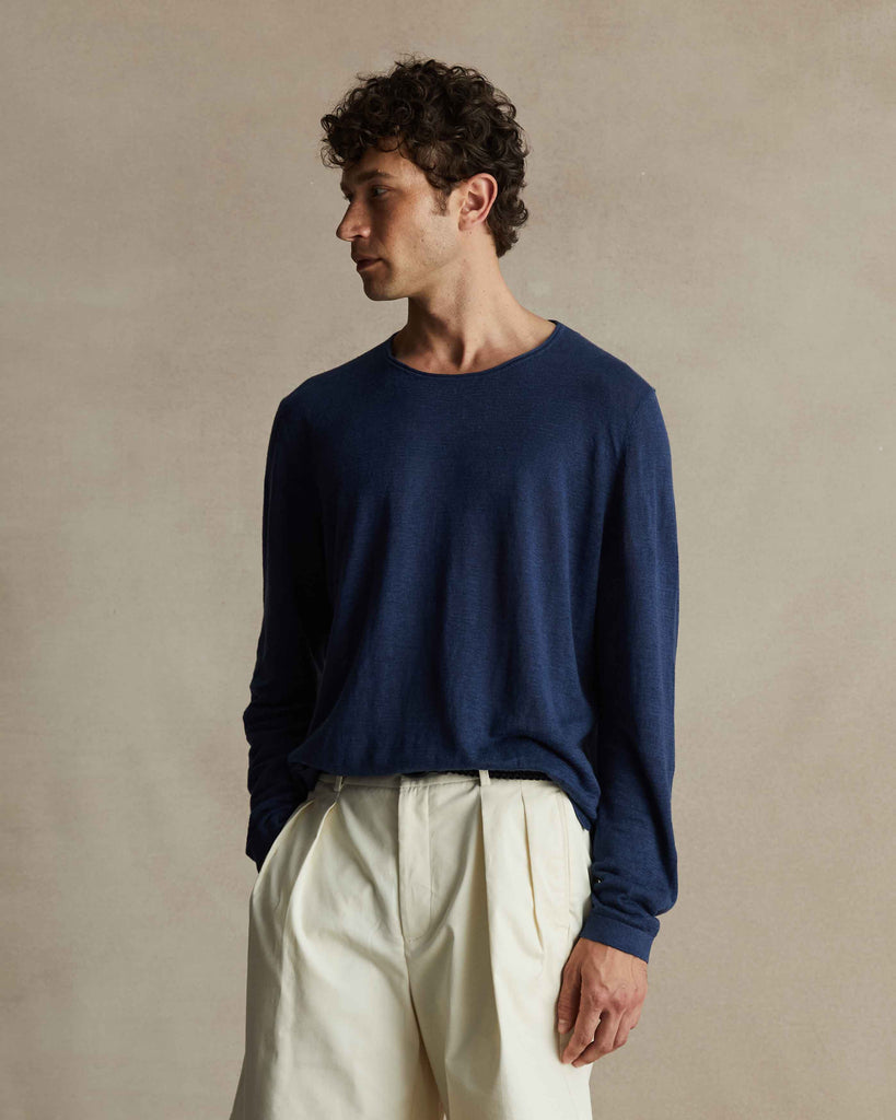 Slate Blue Linen Sweater