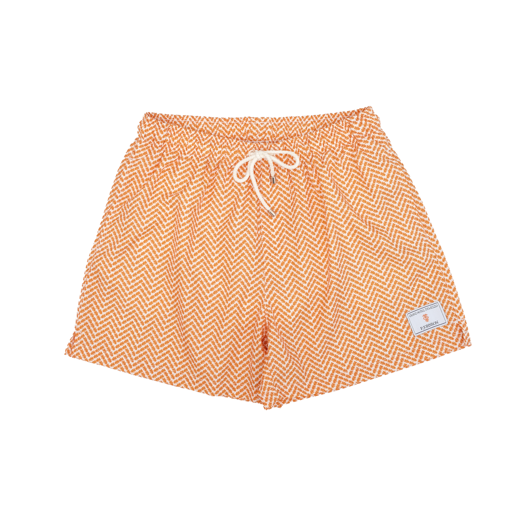 Orange GHT Herringbone Swim Shorts