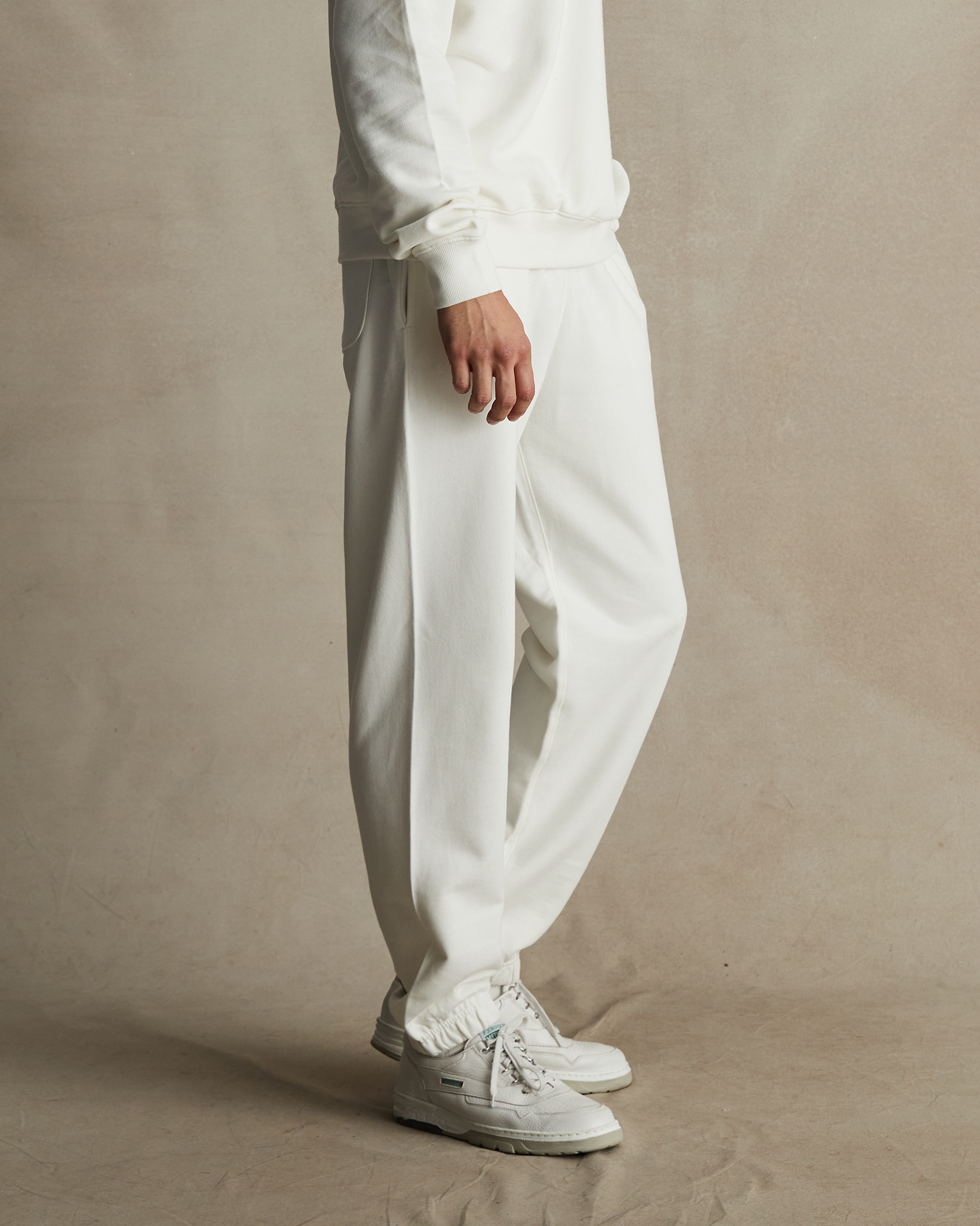 Cream Organic Cotton Track Pants