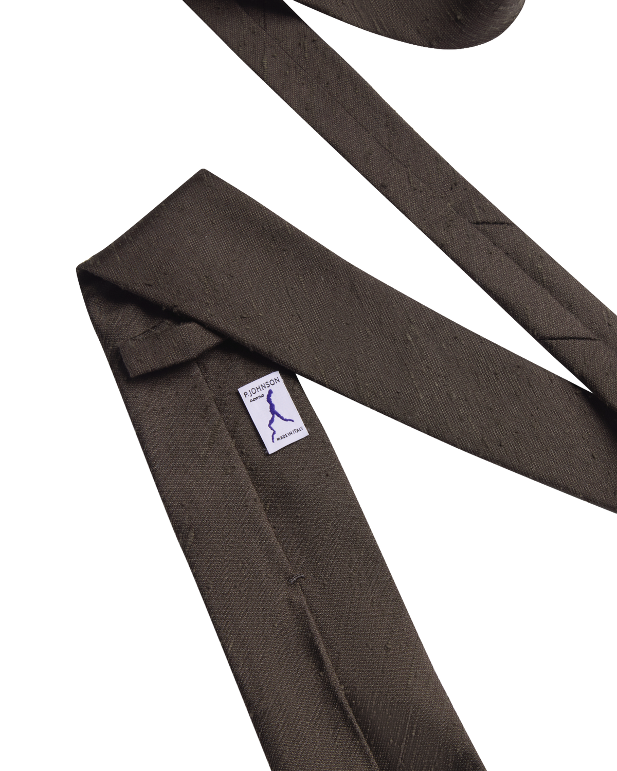 Shantung Hand Rolled Silk Tie - Brown