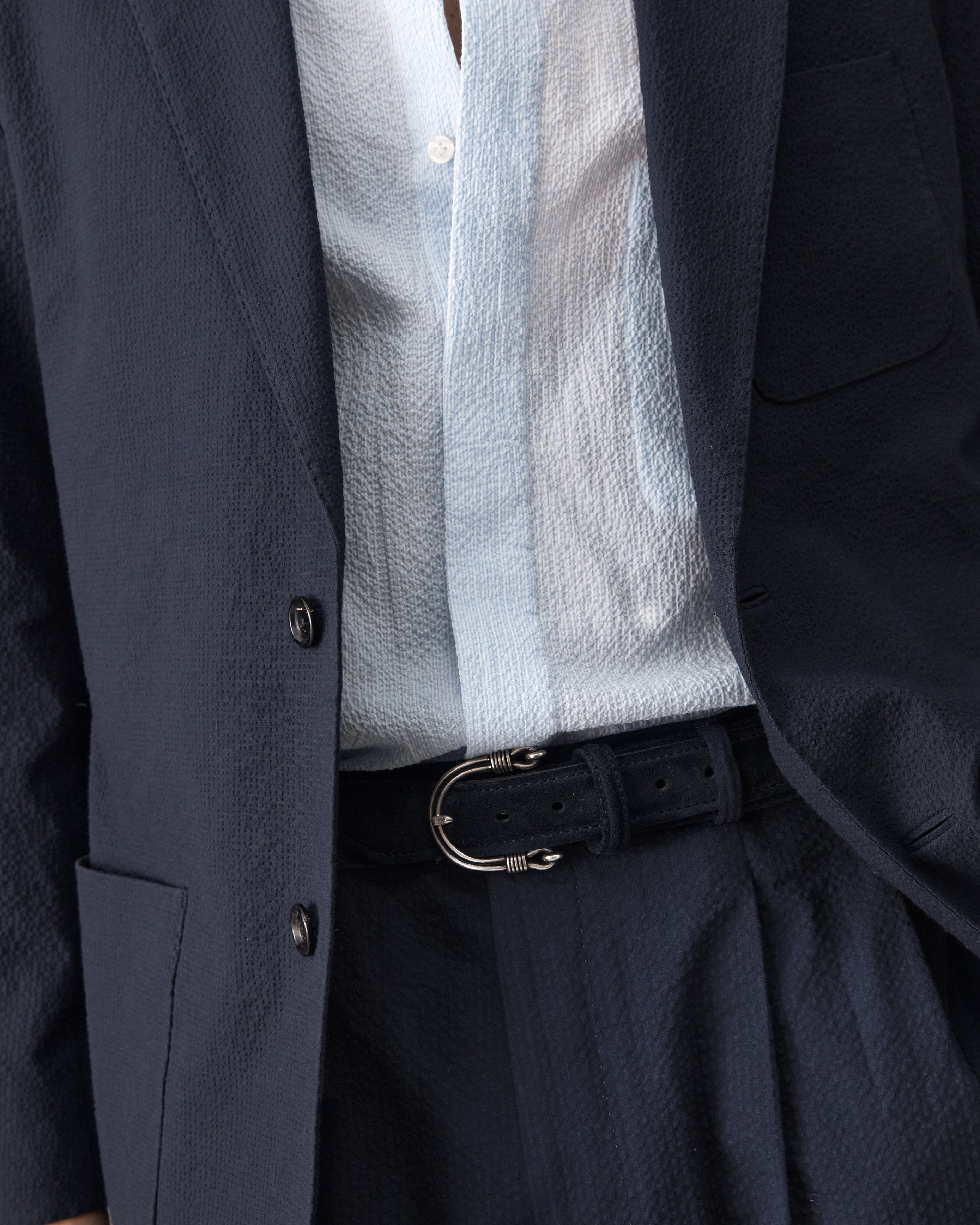 Slack Jacket - Navy Seersucker