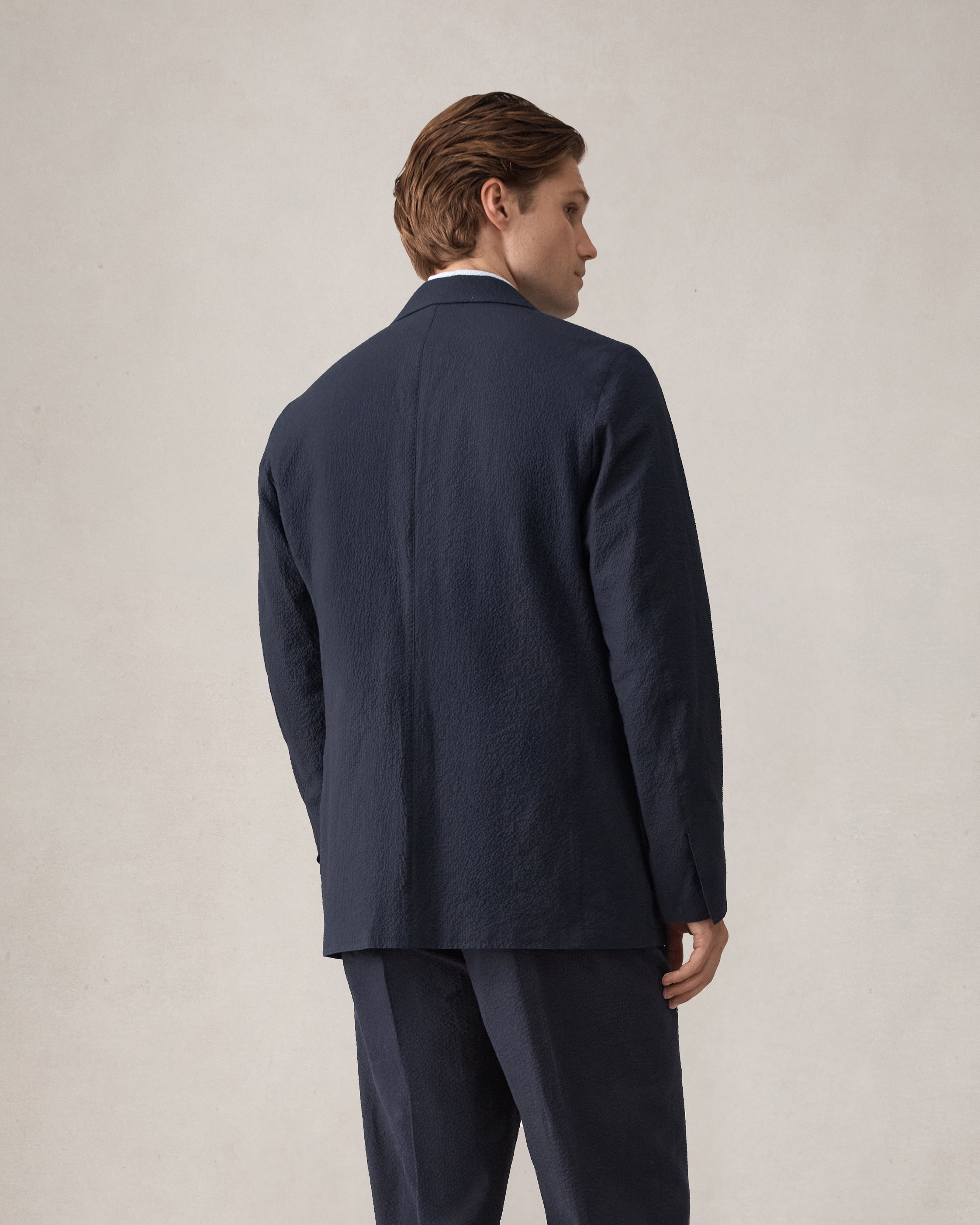 Slack Jacket - Navy Seersucker