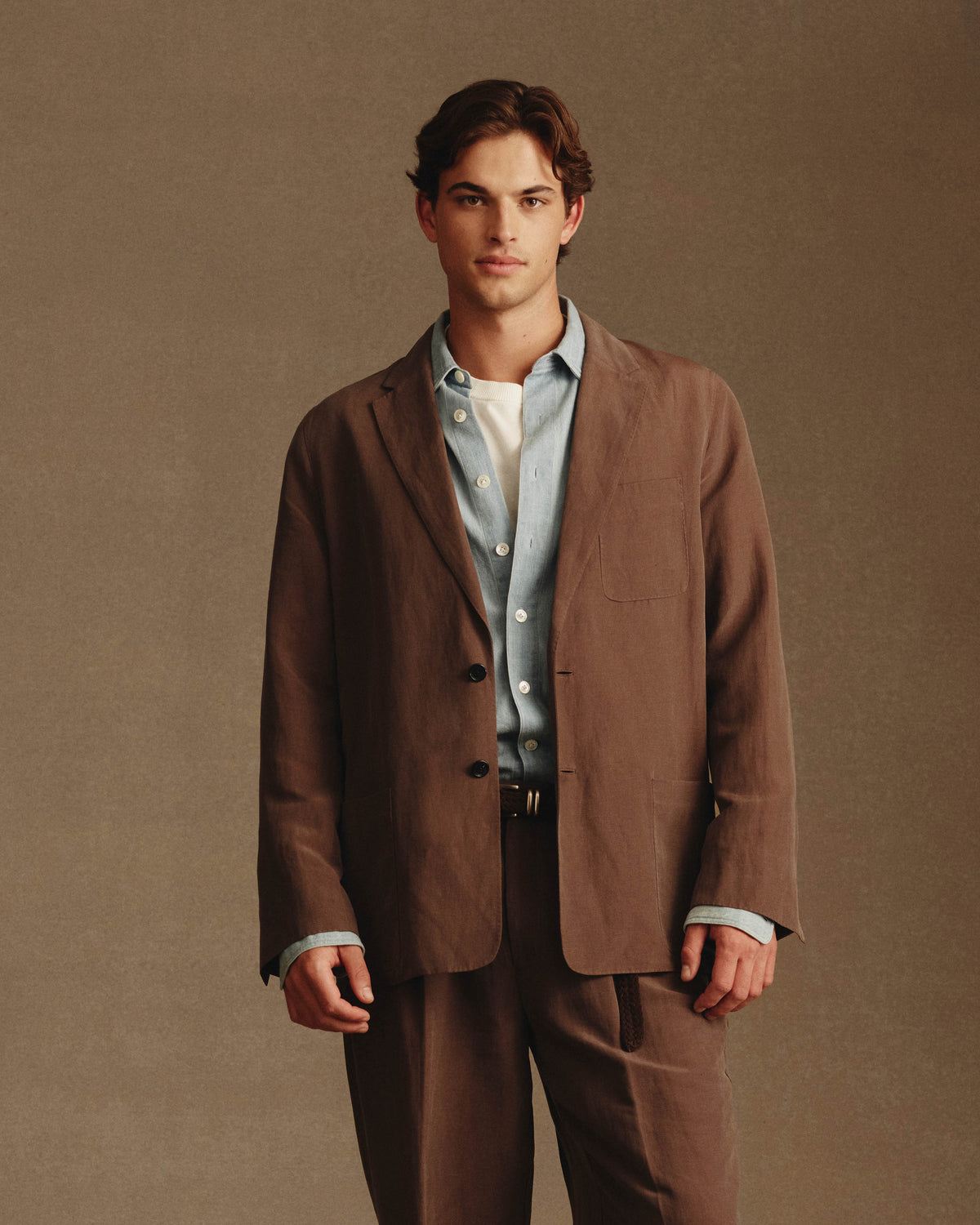 Slack Jacket - Chocolate Silk Linen